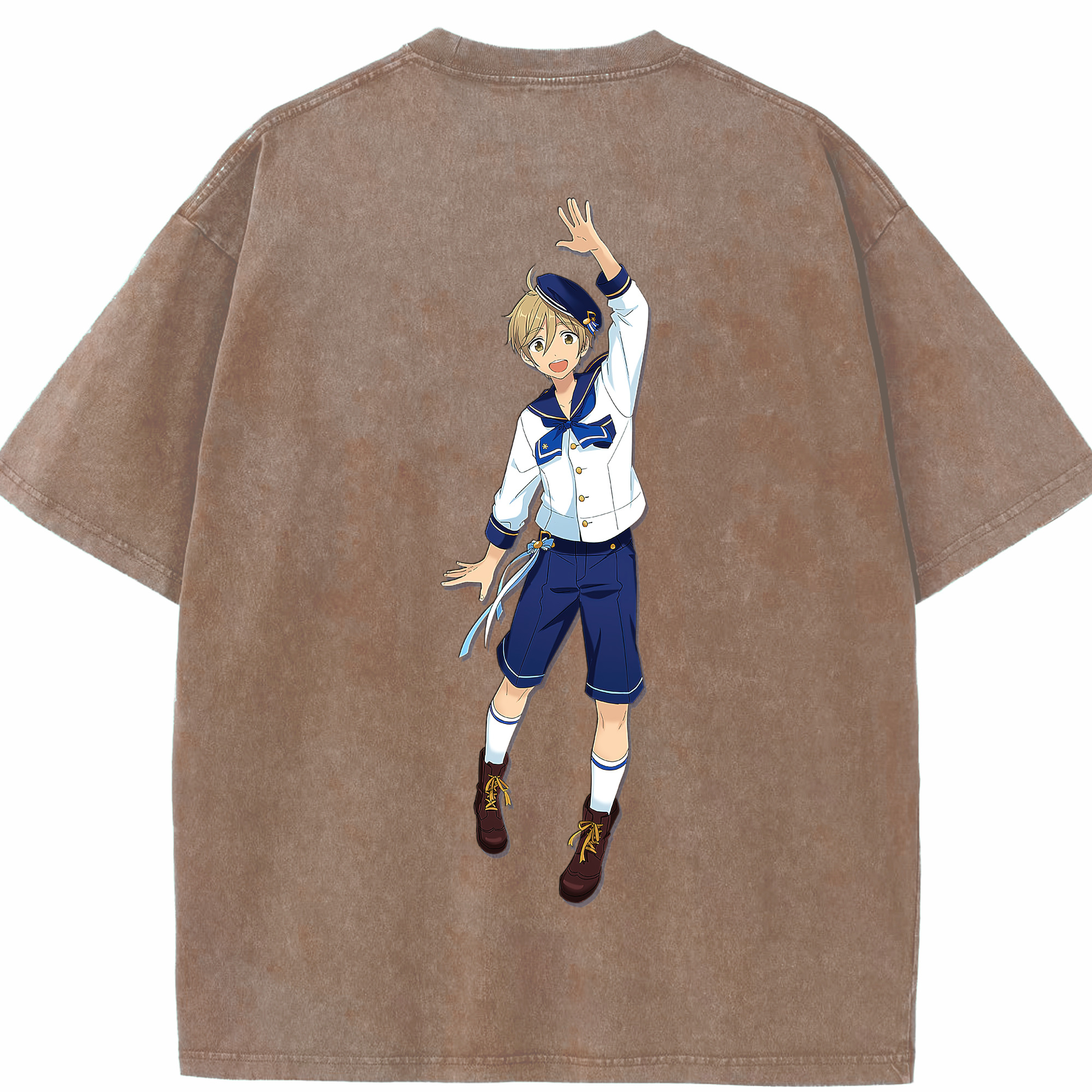（画像用） あんさんぶるスターズ! Ensemble Stars 綿100% ヴィンテージ風 半袖Tシャツ（背面プリント）