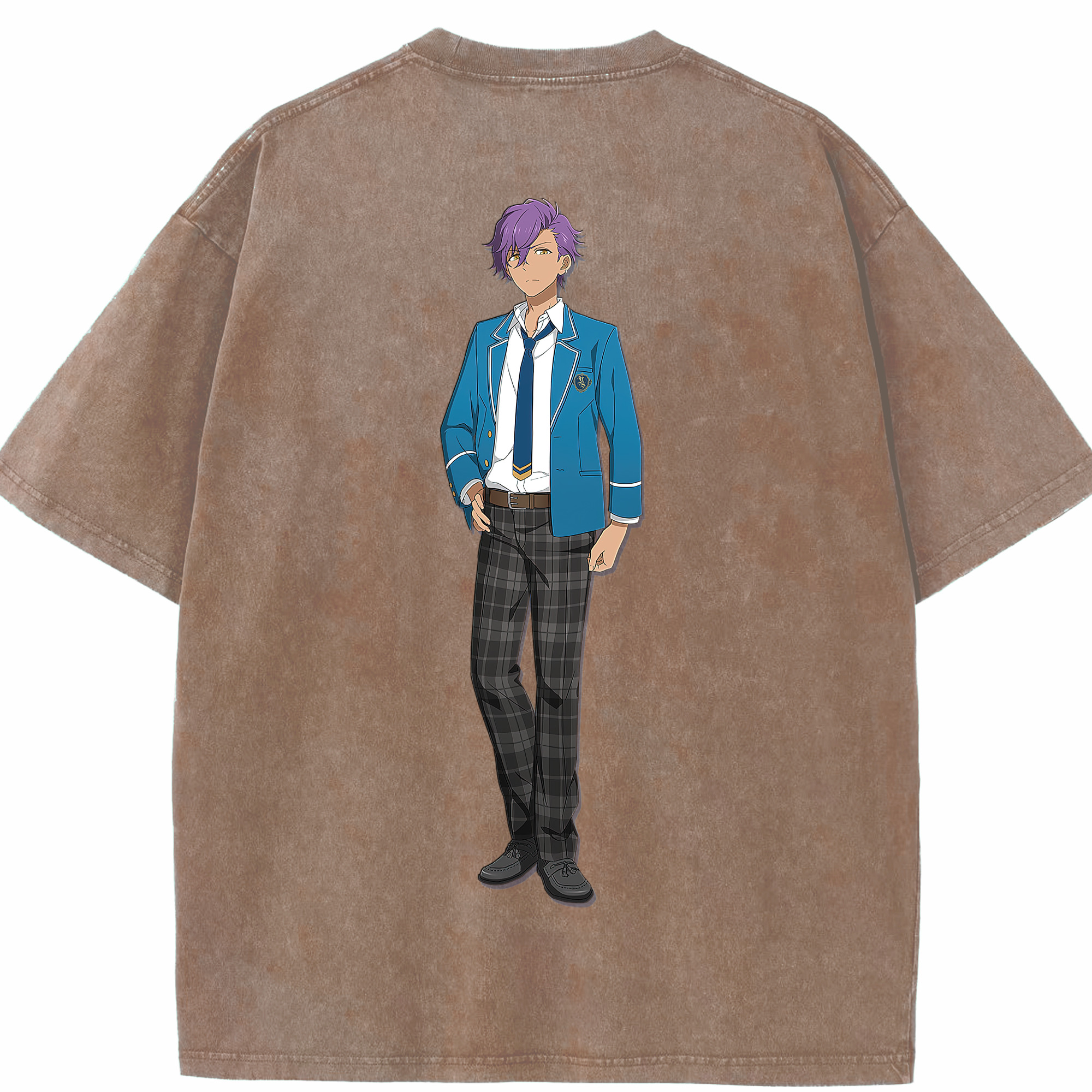 （画像用） あんさんぶるスターズ! Ensemble Stars 綿100% ヴィンテージ風 半袖Tシャツ（背面プリント）