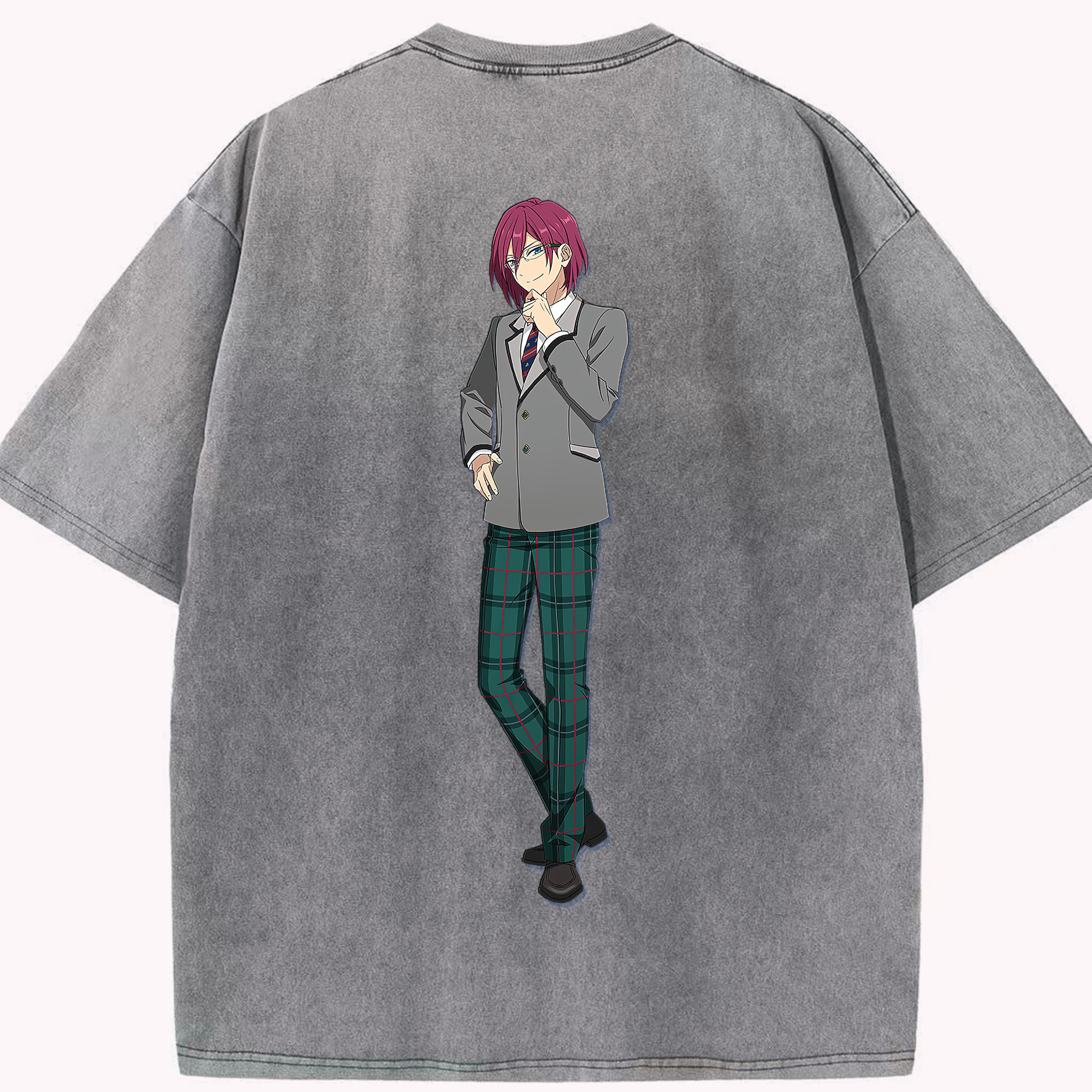 （画像用） あんさんぶるスターズ! Ensemble Stars 綿100% ヴィンテージ風 半袖Tシャツ（背面プリント）