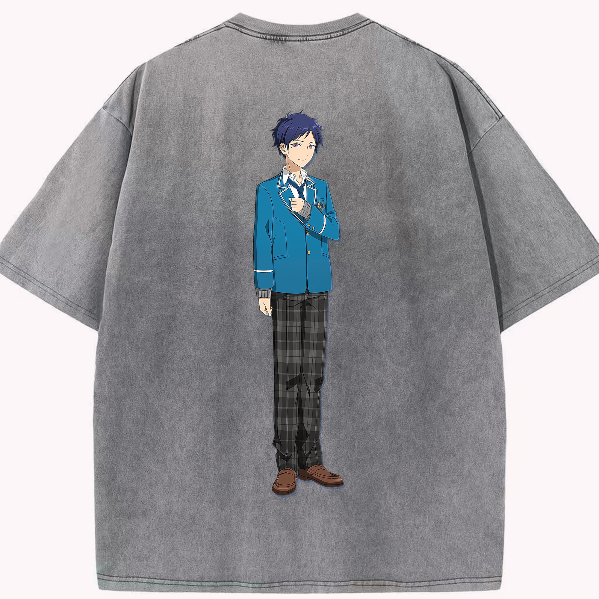 （画像用） あんさんぶるスターズ! Ensemble Stars 綿100% ヴィンテージ風 半袖Tシャツ（背面プリント）