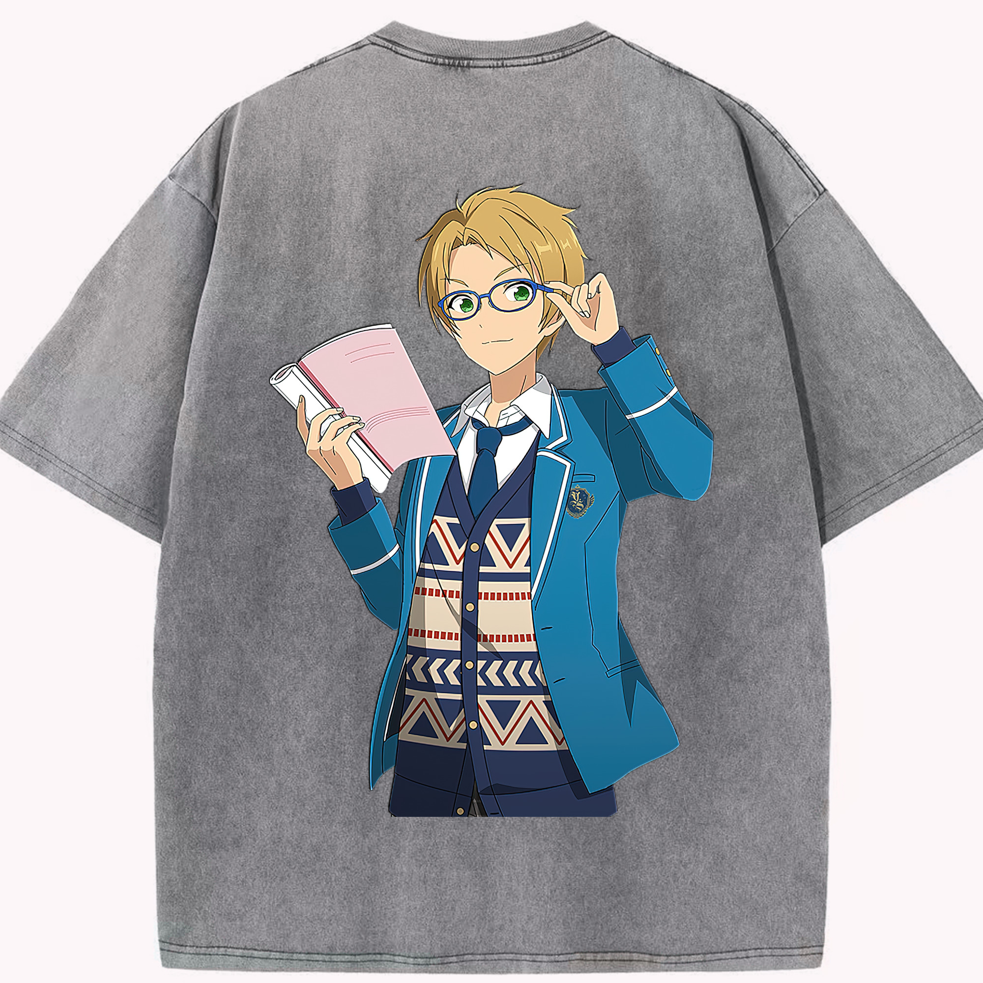（画像用） あんさんぶるスターズ! Ensemble Stars 綿100% ヴィンテージ風 半袖Tシャツ（背面プリント）