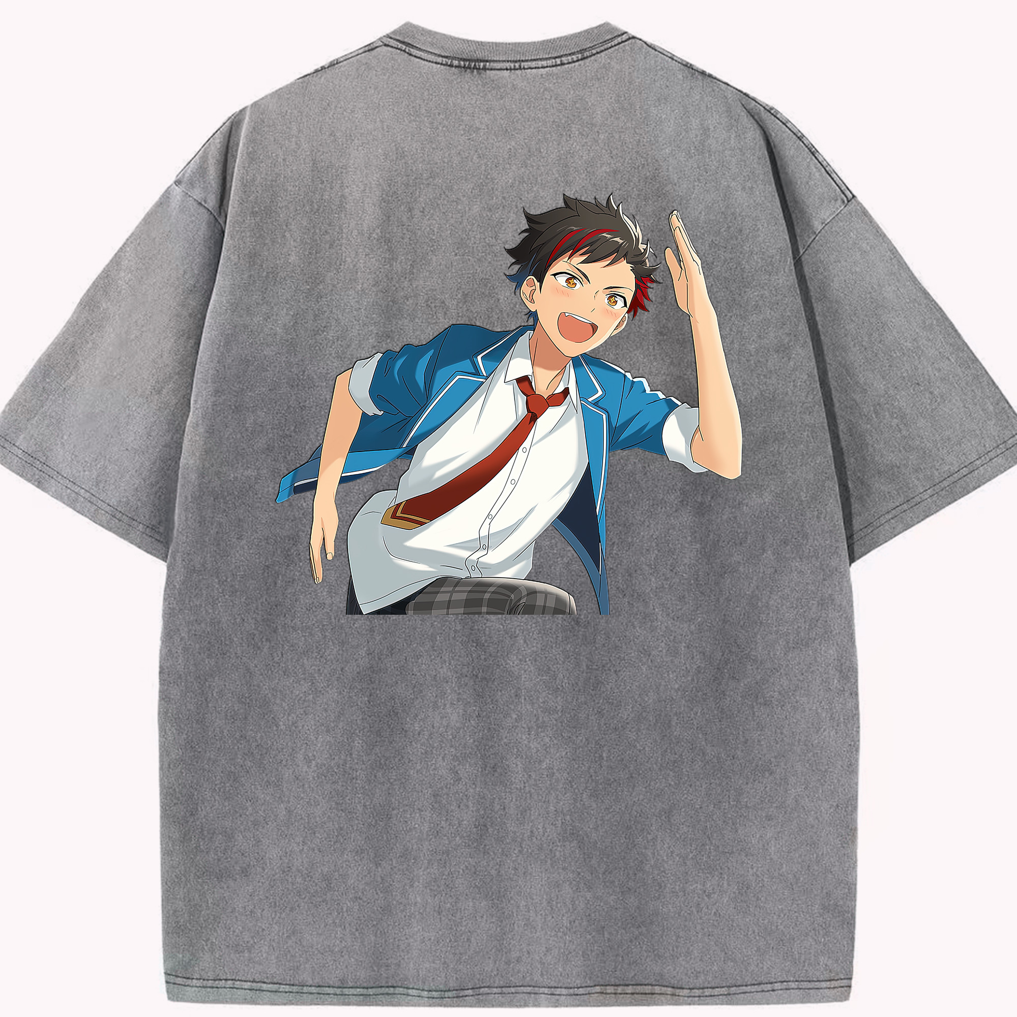 （画像用） あんさんぶるスターズ! Ensemble Stars 綿100% ヴィンテージ風 半袖Tシャツ（背面プリント）