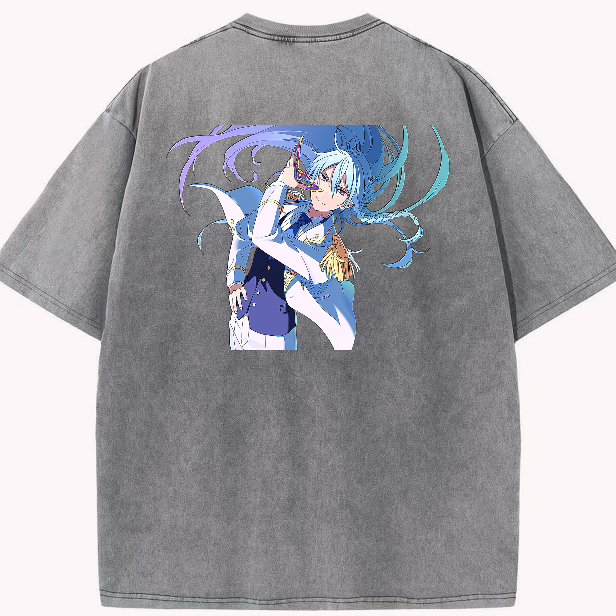 （画像用） あんさんぶるスターズ! Ensemble Stars 綿100% ヴィンテージ風 半袖Tシャツ（背面プリント）