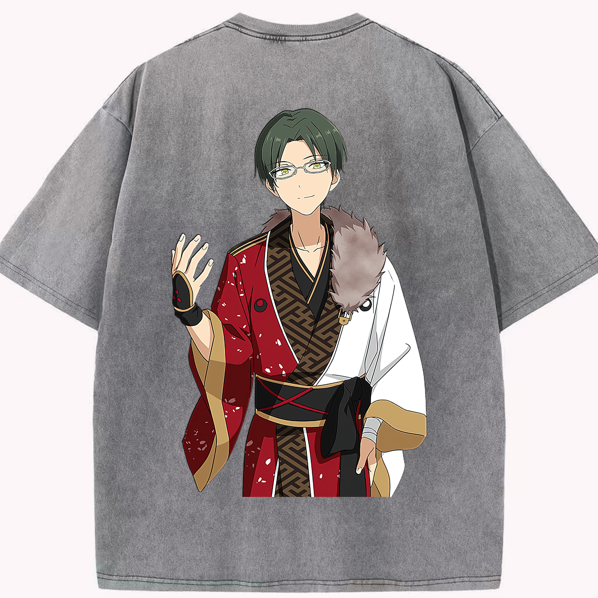 （画像用） あんさんぶるスターズ! Ensemble Stars 綿100% ヴィンテージ風 半袖Tシャツ（背面プリント）