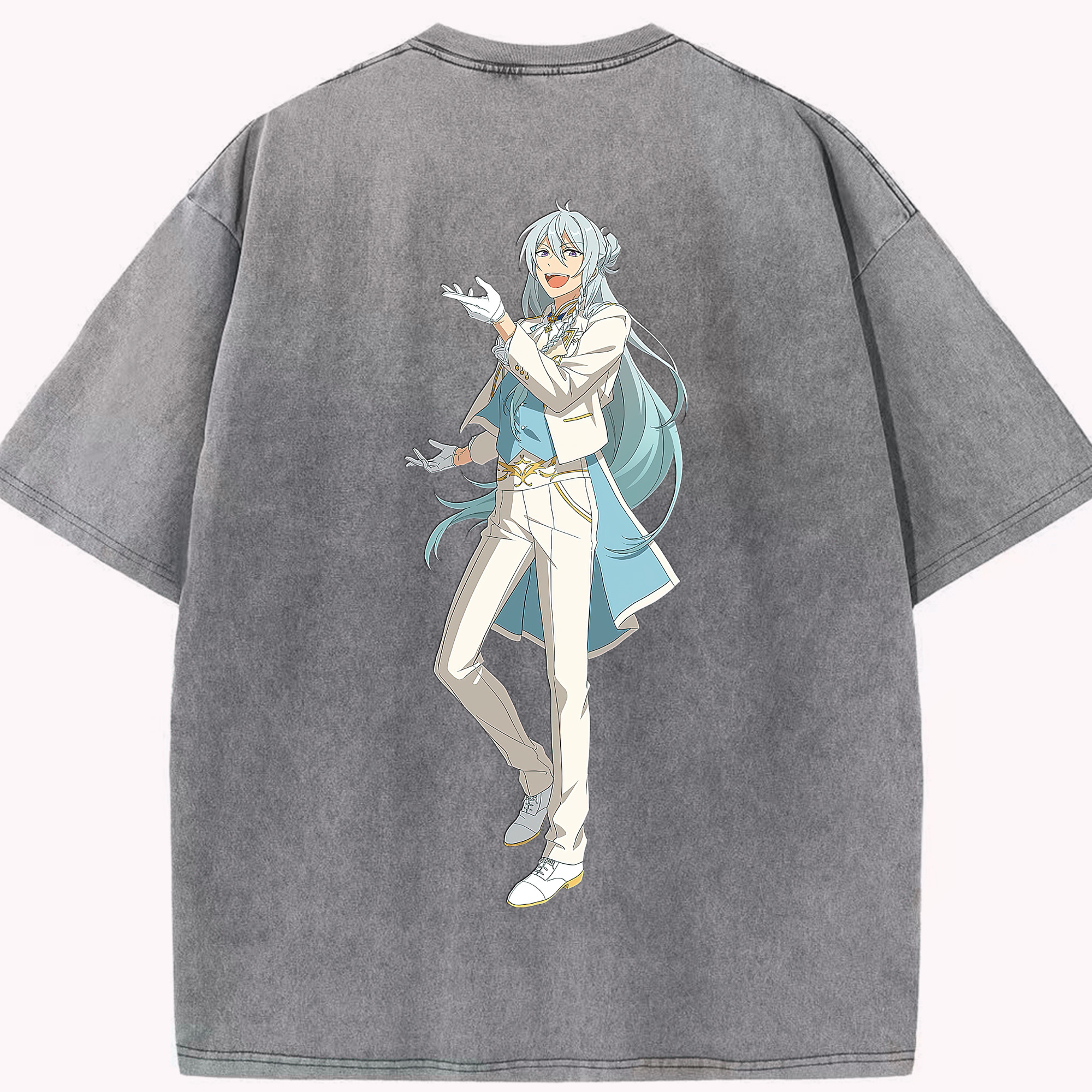 （画像用） あんさんぶるスターズ! Ensemble Stars 綿100% ヴィンテージ風 半袖Tシャツ（背面プリント）