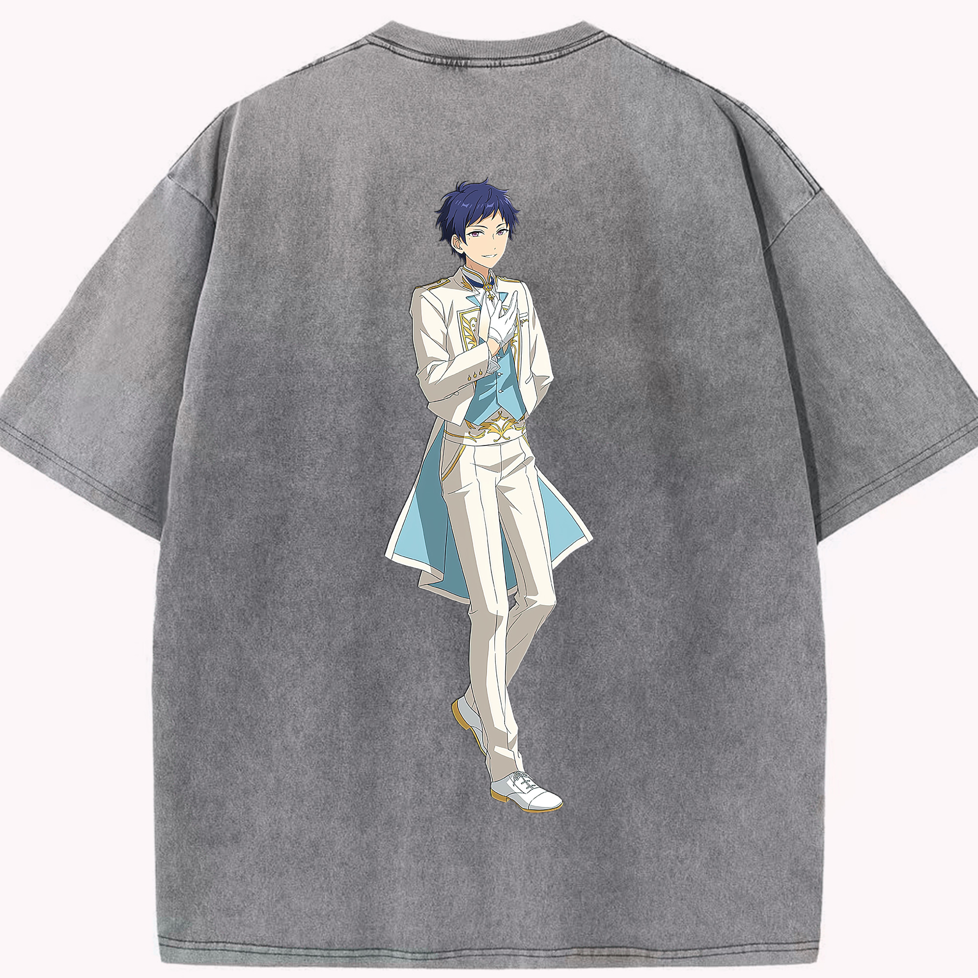 （画像用） あんさんぶるスターズ! Ensemble Stars 綿100% ヴィンテージ風 半袖Tシャツ（背面プリント）