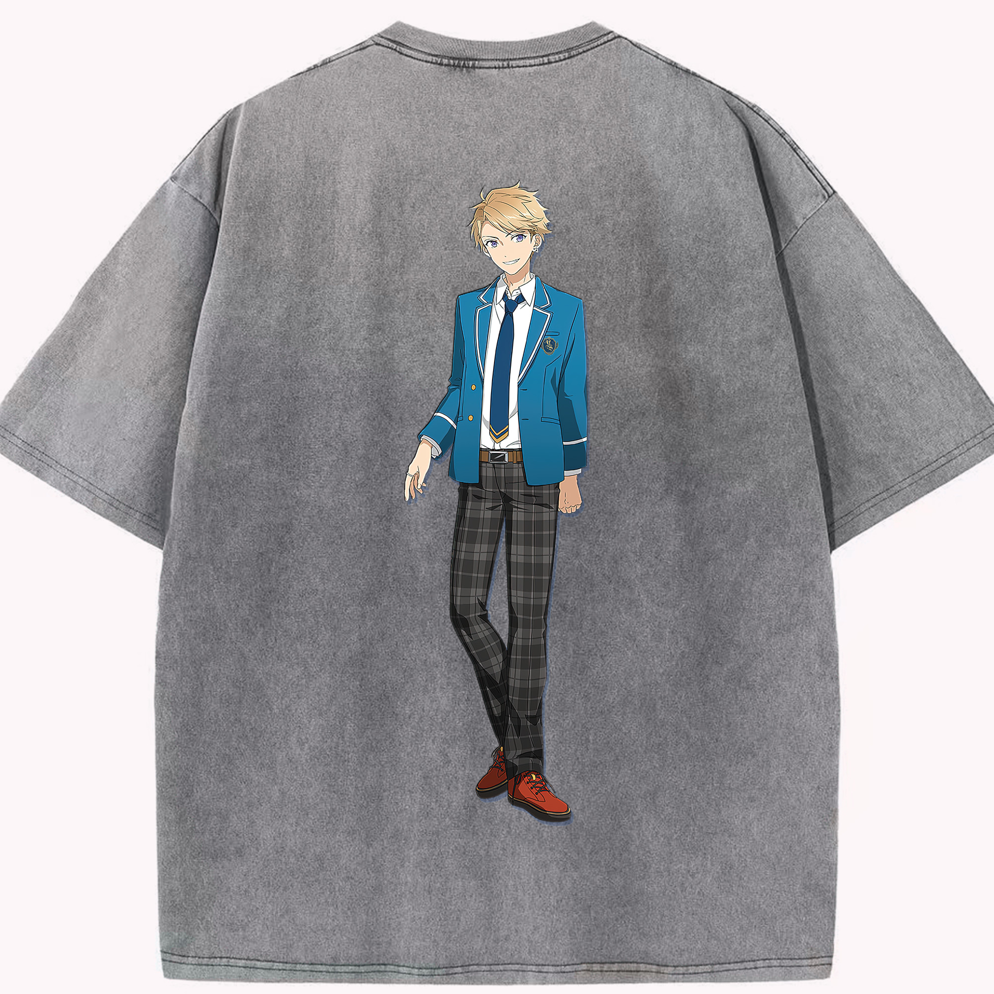 （画像用） あんさんぶるスターズ! Ensemble Stars 綿100% ヴィンテージ風 半袖Tシャツ（背面プリント）