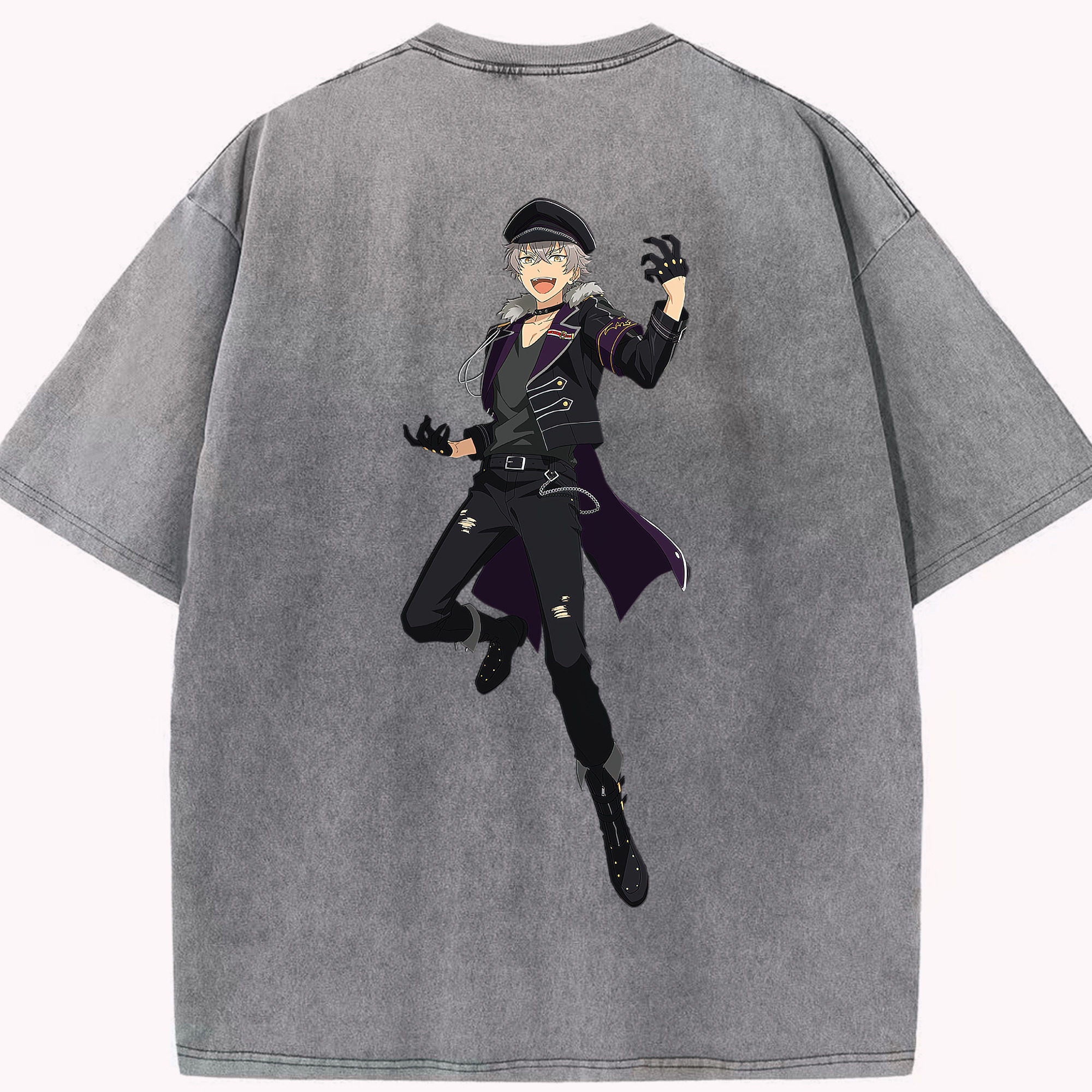 （画像用） あんさんぶるスターズ! Ensemble Stars 綿100% ヴィンテージ風 半袖Tシャツ（背面プリント）