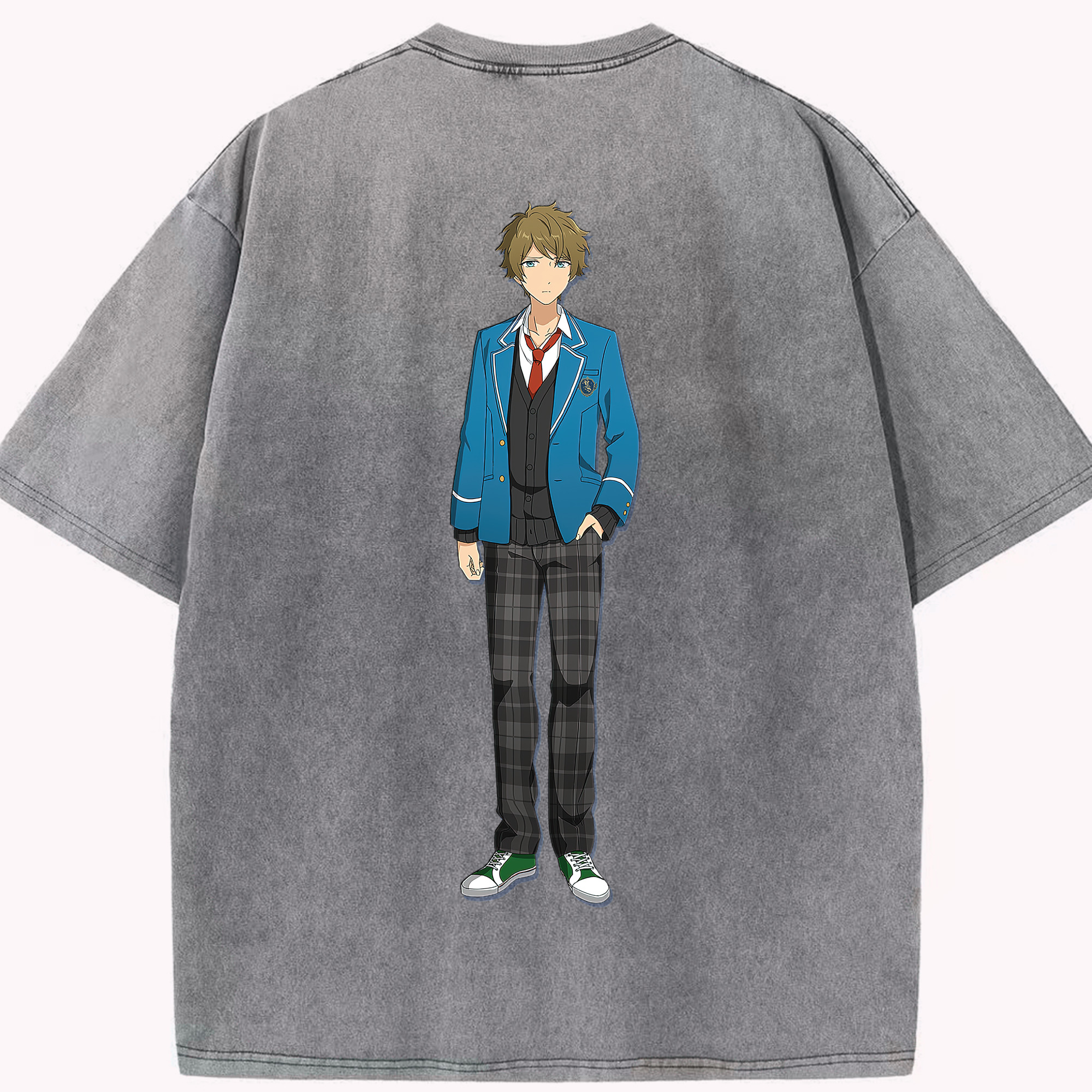 （画像用） あんさんぶるスターズ! Ensemble Stars 綿100% ヴィンテージ風 半袖Tシャツ（背面プリント）