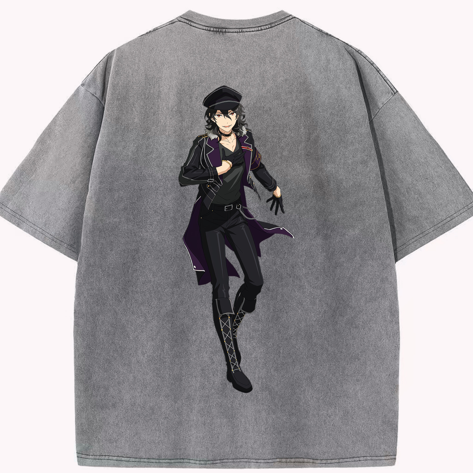 （画像用） あんさんぶるスターズ! Ensemble Stars 綿100% ヴィンテージ風 半袖Tシャツ（背面プリント）
