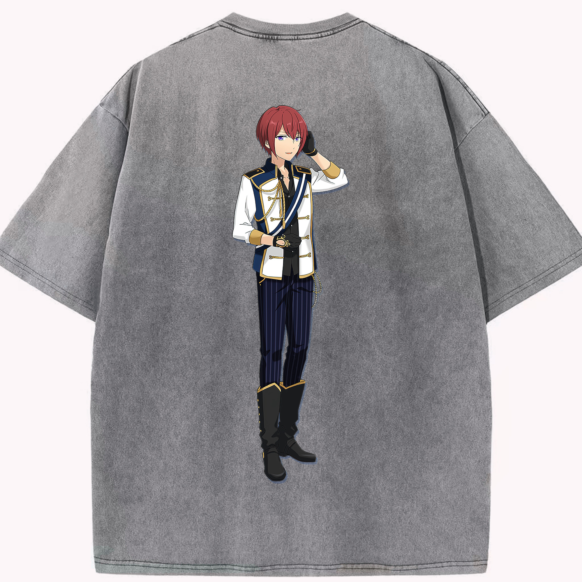 （画像用） あんさんぶるスターズ! Ensemble Stars 綿100% ヴィンテージ風 半袖Tシャツ（背面プリント）
