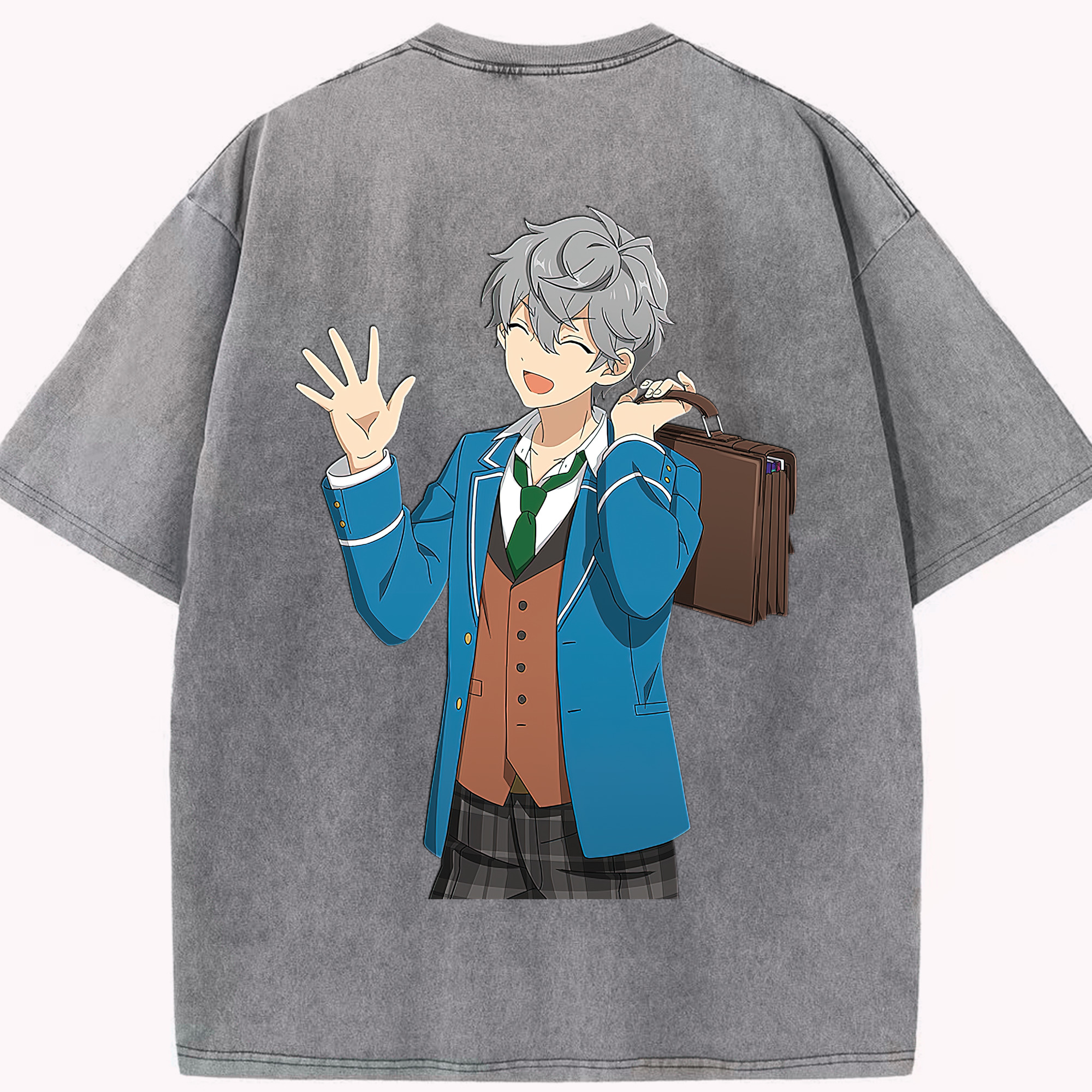（画像用） あんさんぶるスターズ! Ensemble Stars 綿100% ヴィンテージ風 半袖Tシャツ（背面プリント）