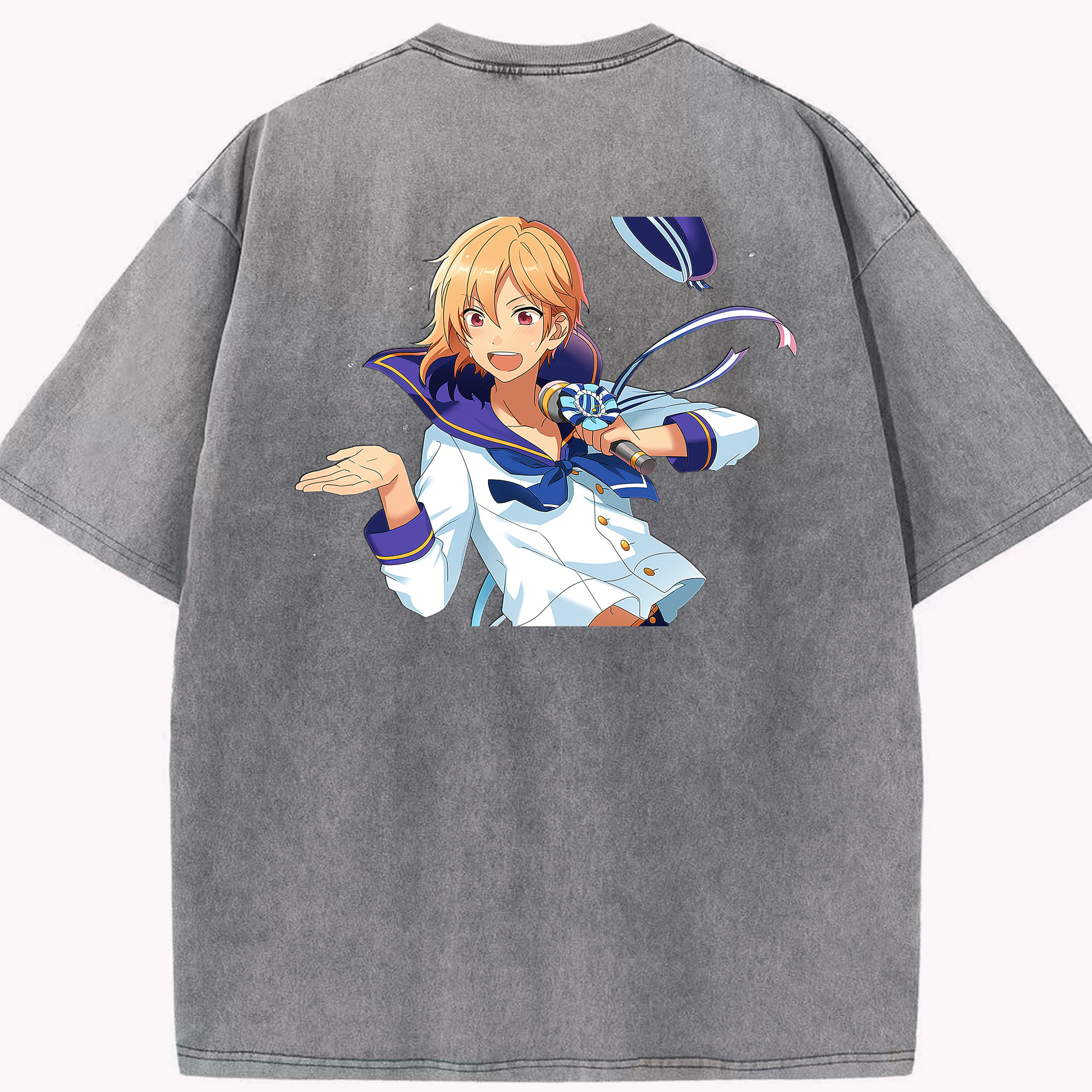 （画像用） あんさんぶるスターズ! Ensemble Stars 綿100% ヴィンテージ風 半袖Tシャツ（背面プリント）