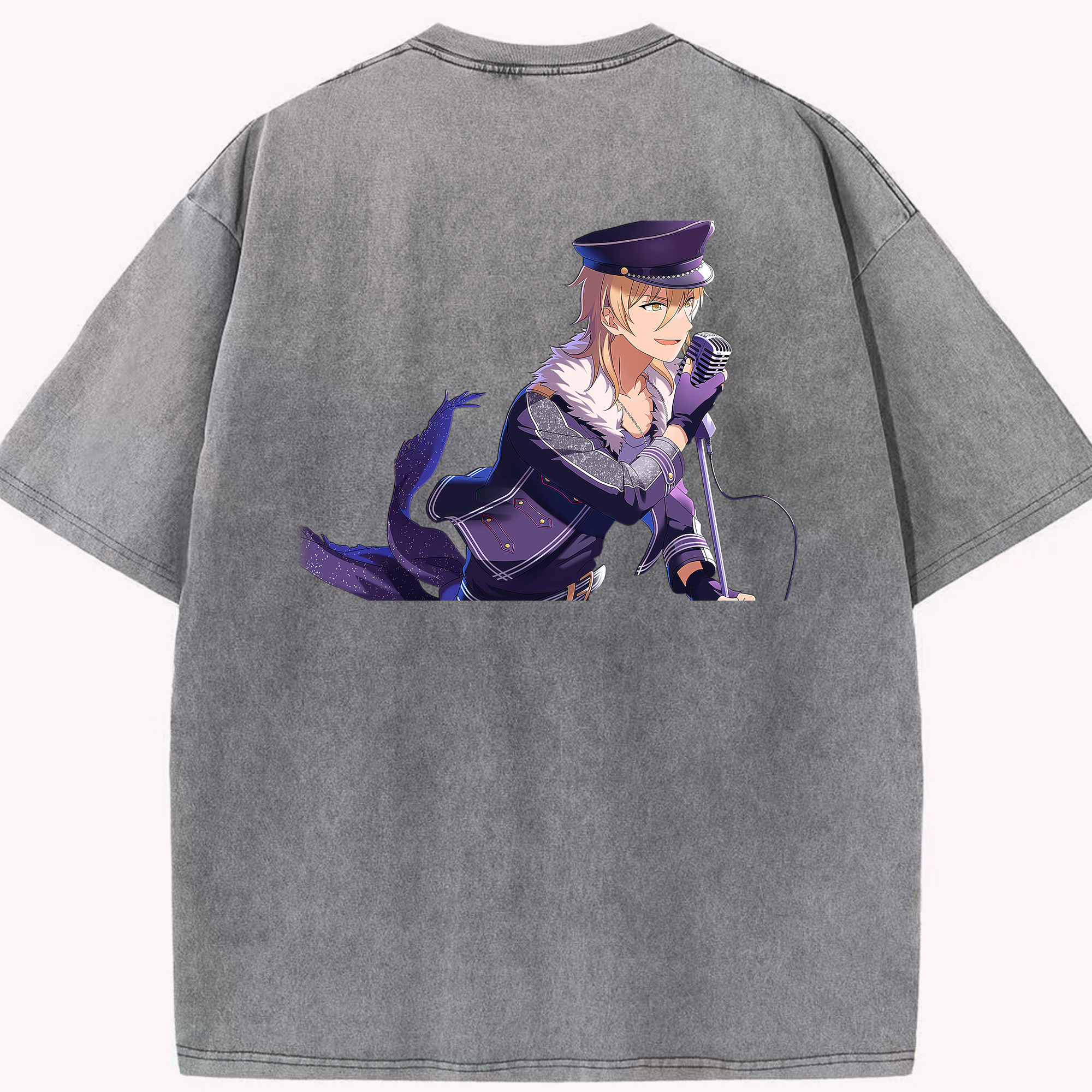 （画像用） あんさんぶるスターズ! Ensemble Stars 綿100% ヴィンテージ風 半袖Tシャツ（背面プリント）
