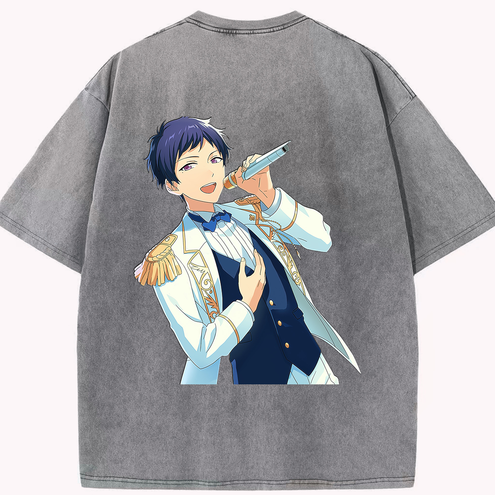 （画像用） あんさんぶるスターズ! Ensemble Stars 綿100% ヴィンテージ風 半袖Tシャツ（背面プリント）