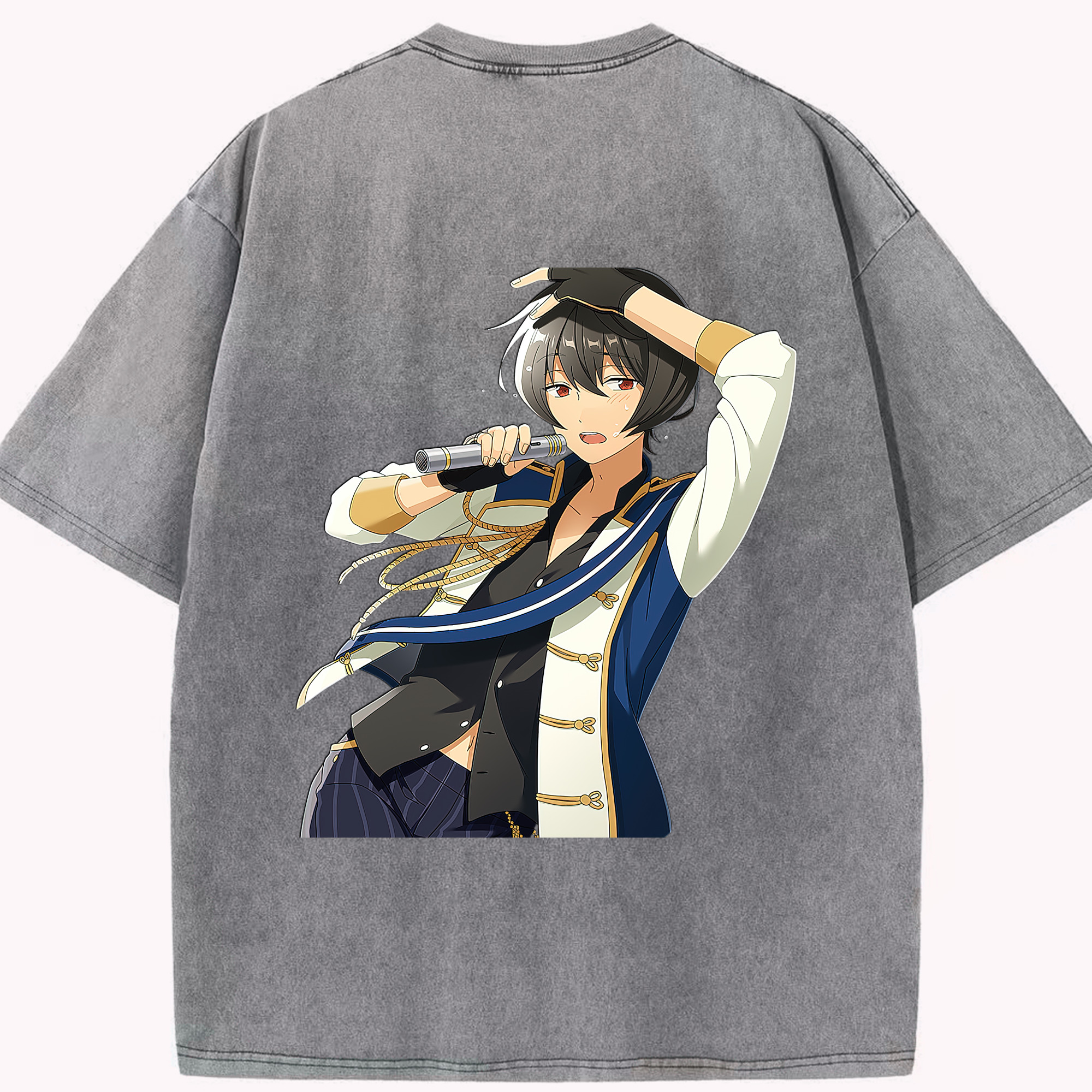 （画像用） あんさんぶるスターズ! Ensemble Stars 綿100% ヴィンテージ風 半袖Tシャツ（背面プリント）