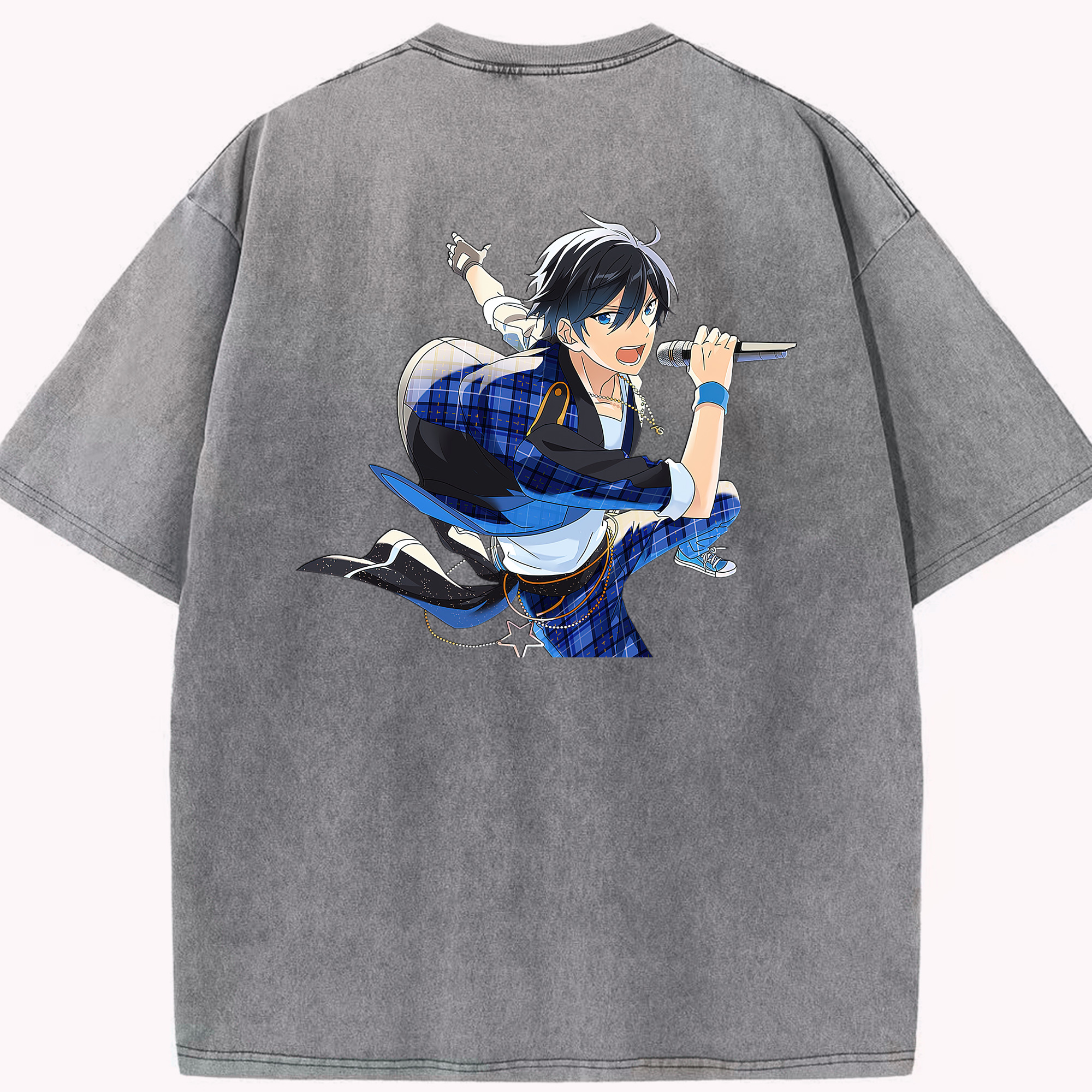 （画像用） あんさんぶるスターズ! Ensemble Stars 綿100% ヴィンテージ風 半袖Tシャツ（背面プリント）