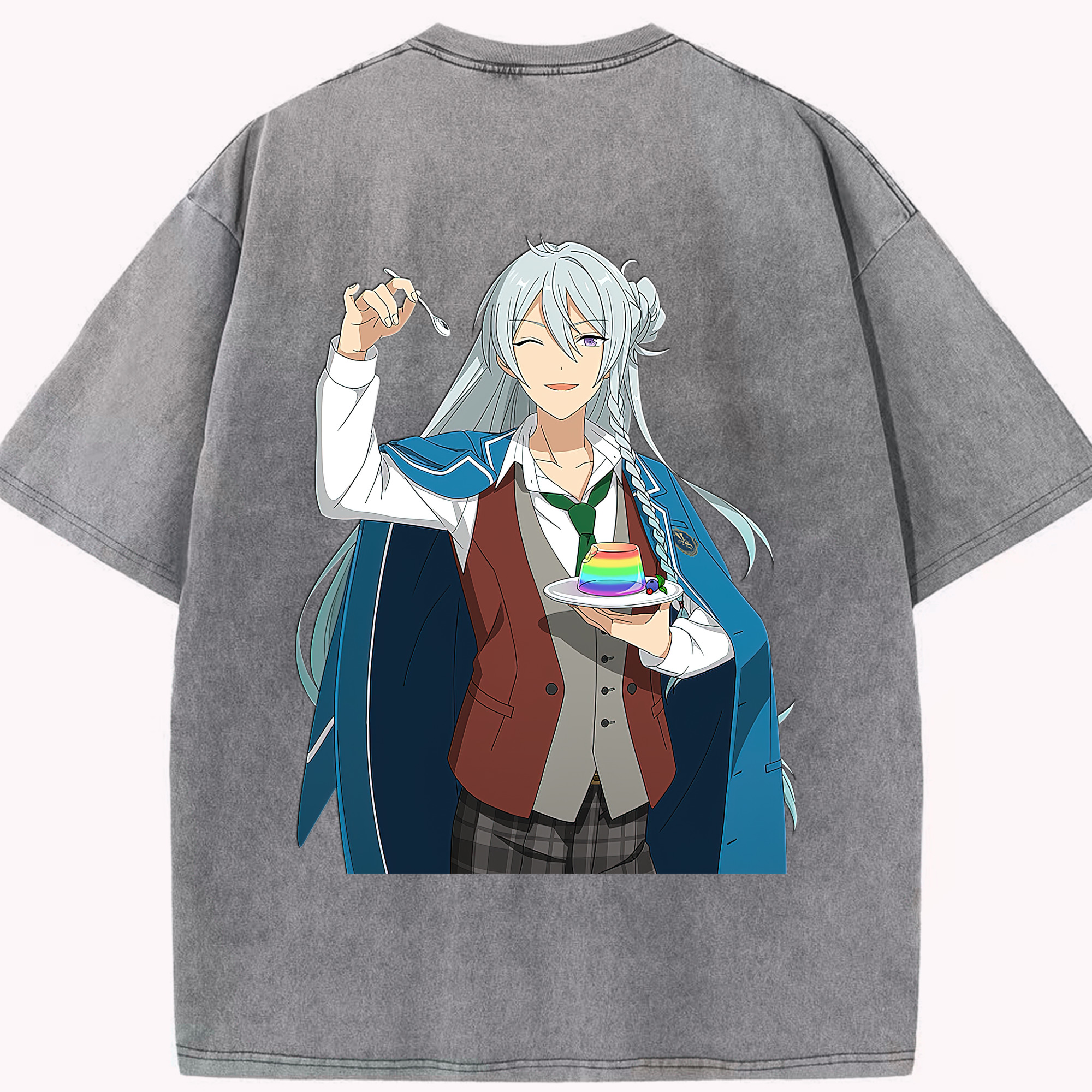 （画像用） あんさんぶるスターズ! Ensemble Stars 綿100% ヴィンテージ風 半袖Tシャツ（背面プリント）