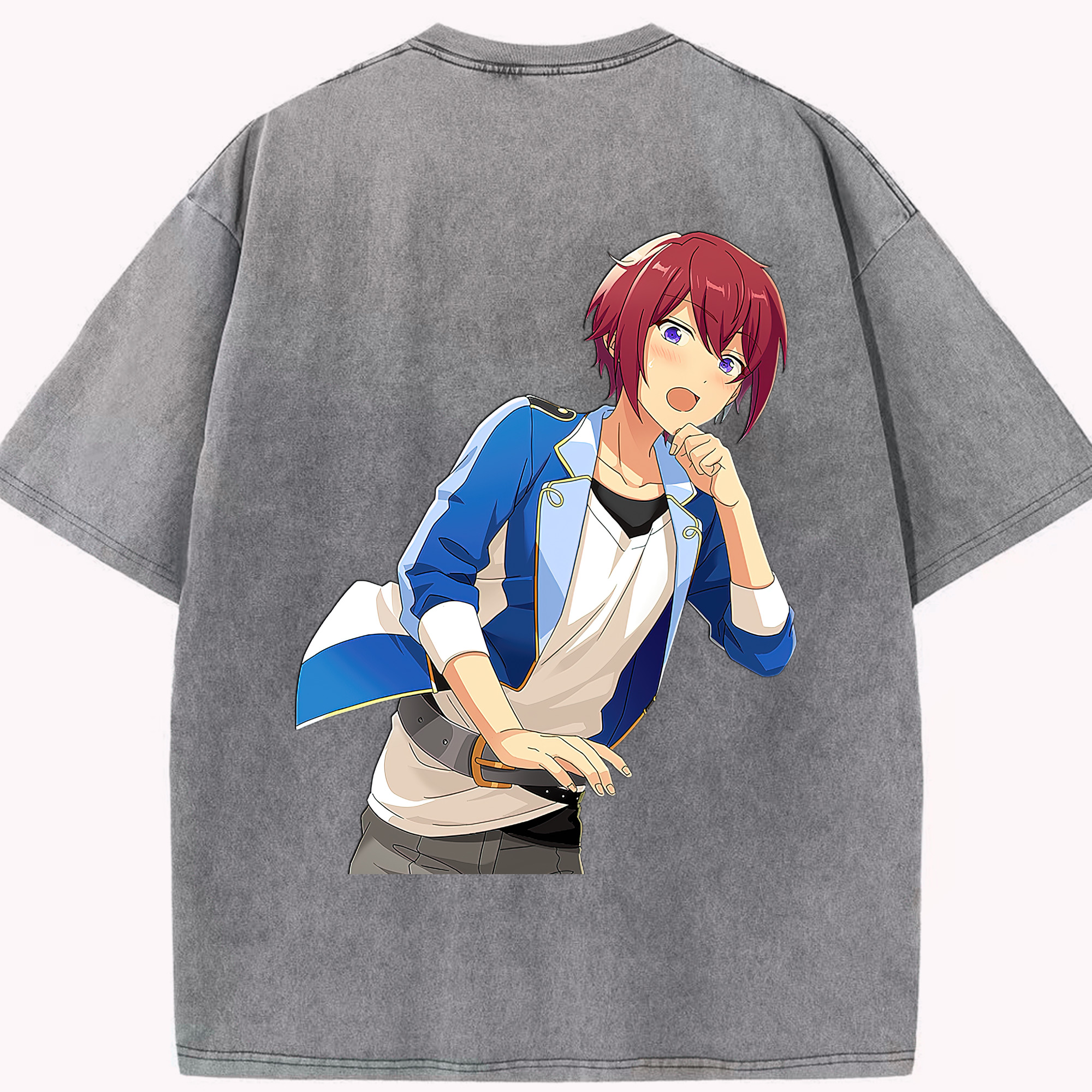 （画像用） あんさんぶるスターズ! Ensemble Stars 綿100% ヴィンテージ風 半袖Tシャツ（背面プリント）