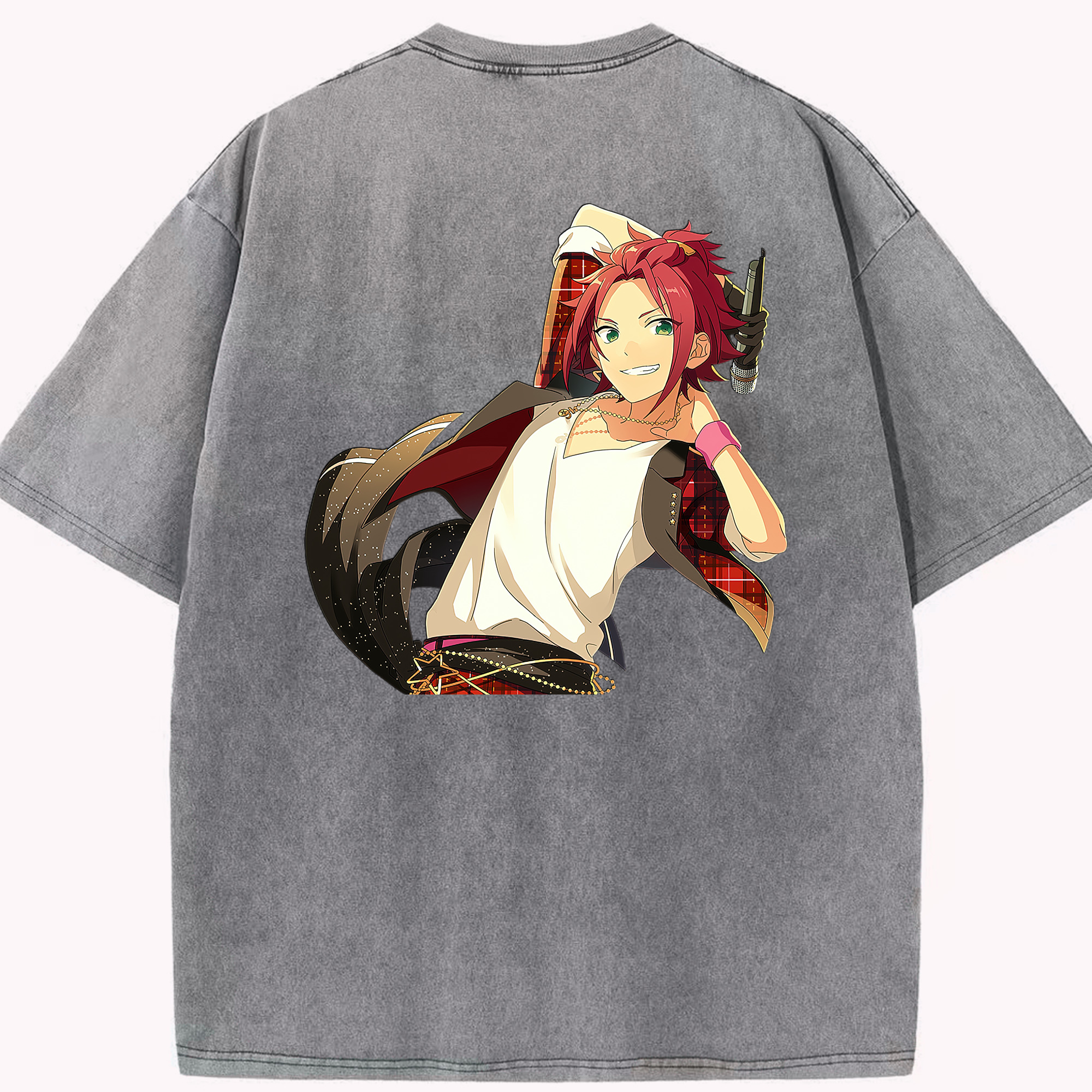 （画像用） あんさんぶるスターズ! Ensemble Stars 綿100% ヴィンテージ風 半袖Tシャツ（背面プリント）