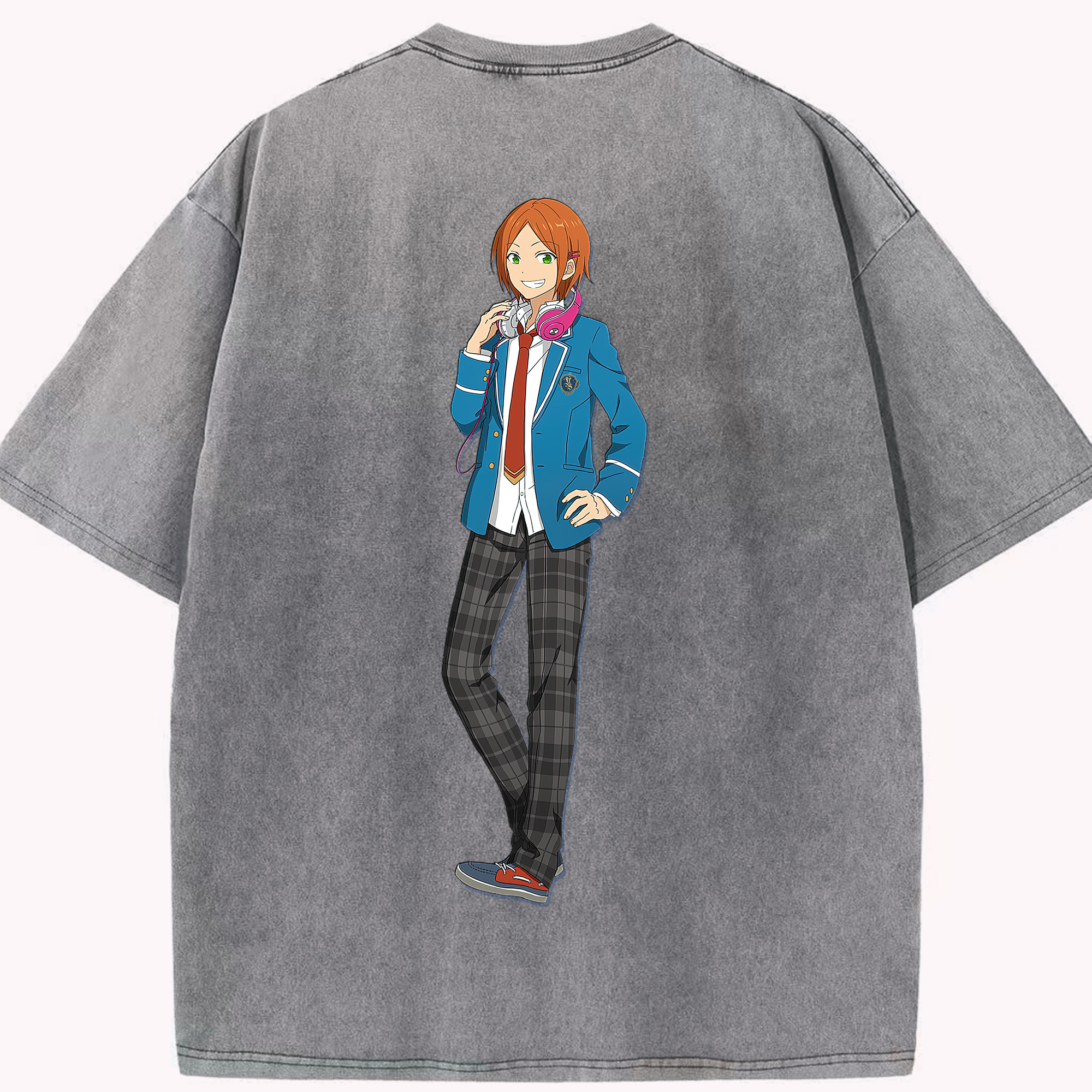 （画像用） あんさんぶるスターズ! Ensemble Stars 綿100% ヴィンテージ風 半袖Tシャツ（背面プリント）