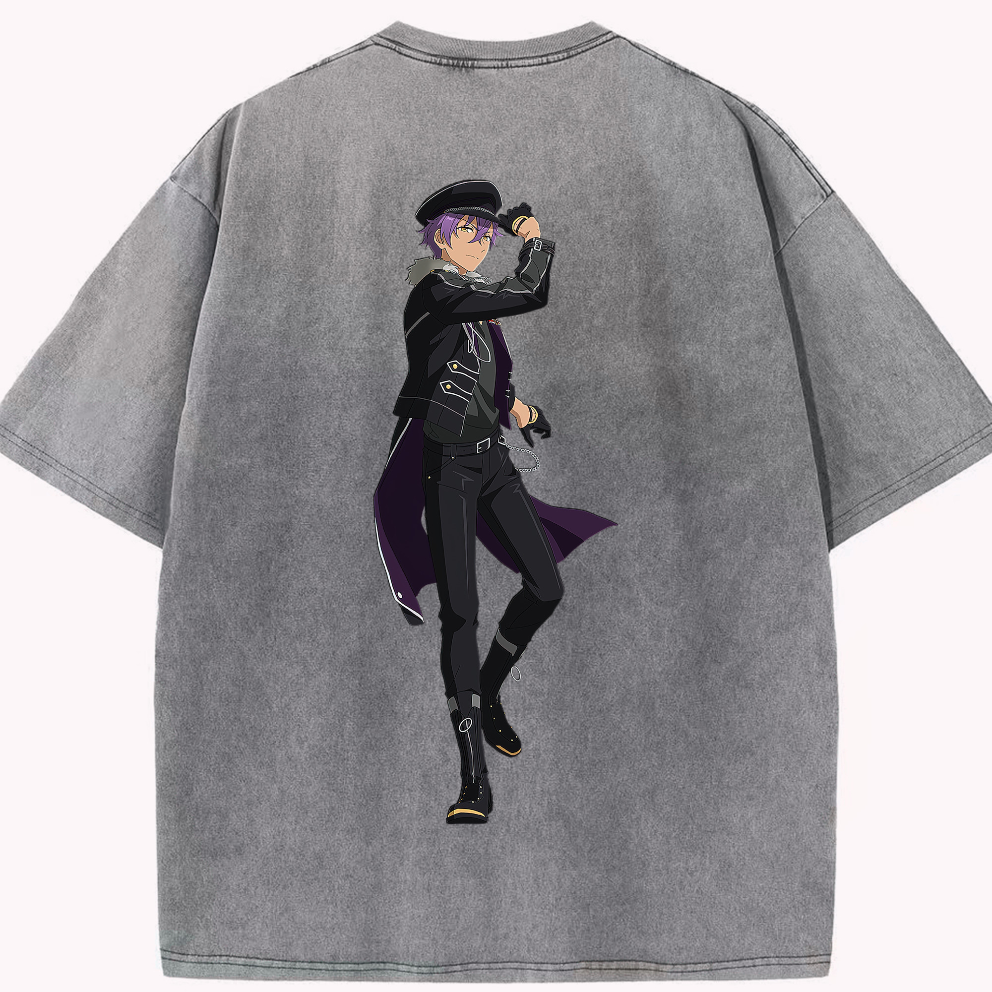 （画像用） あんさんぶるスターズ! Ensemble Stars 綿100% ヴィンテージ風 半袖Tシャツ（背面プリント）