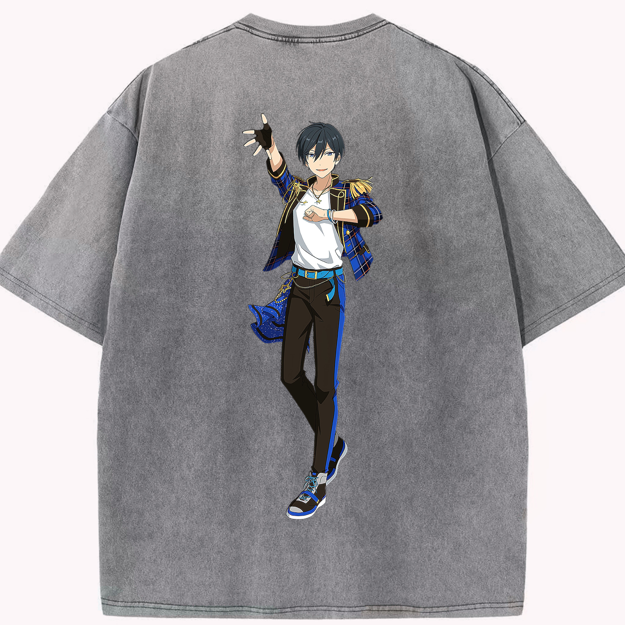 （画像用） あんさんぶるスターズ! Ensemble Stars 綿100% ヴィンテージ風 半袖Tシャツ（背面プリント）