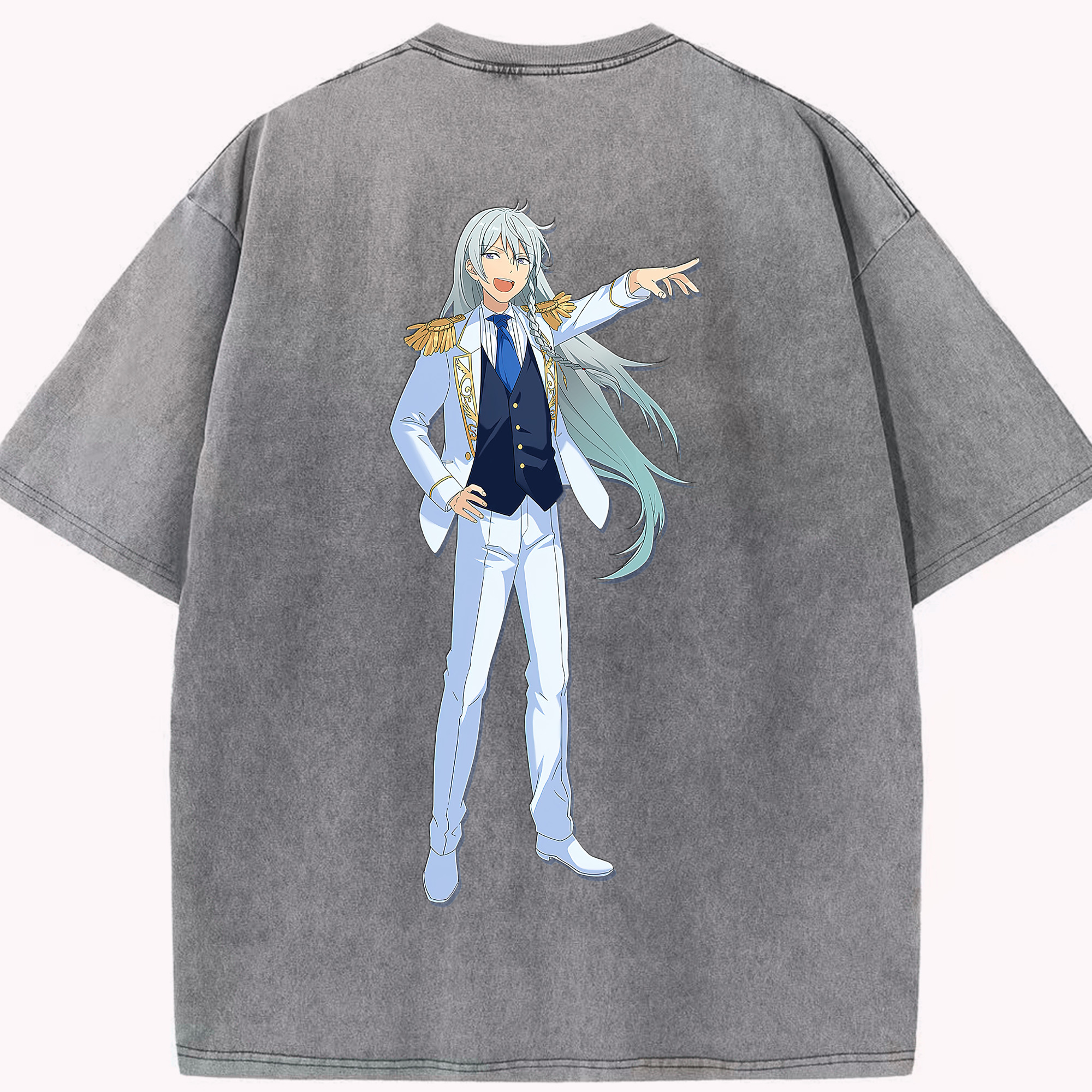 （画像用） あんさんぶるスターズ! Ensemble Stars 綿100% ヴィンテージ風 半袖Tシャツ（背面プリント）