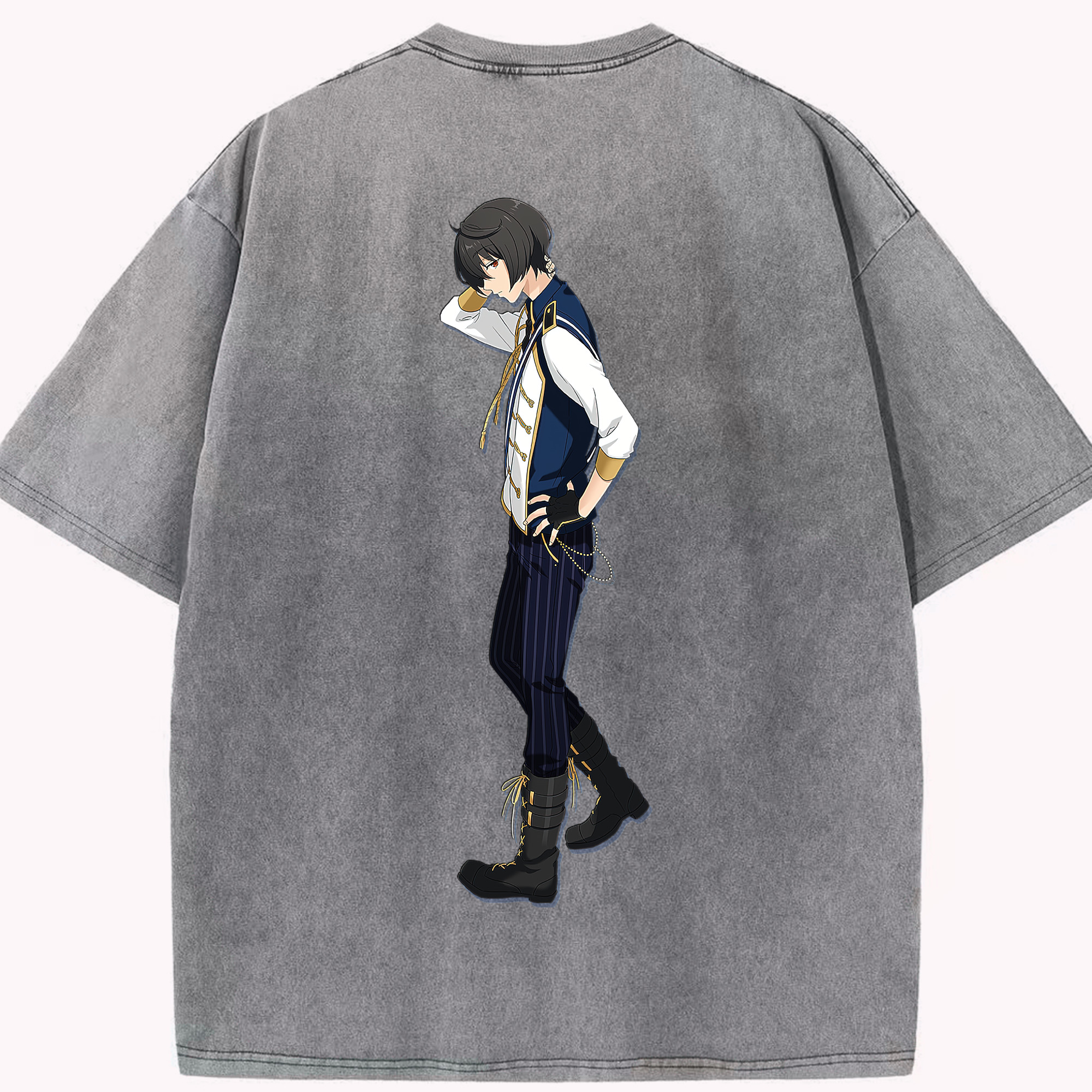 （画像用） あんさんぶるスターズ! Ensemble Stars 綿100% ヴィンテージ風 半袖Tシャツ（背面プリント）