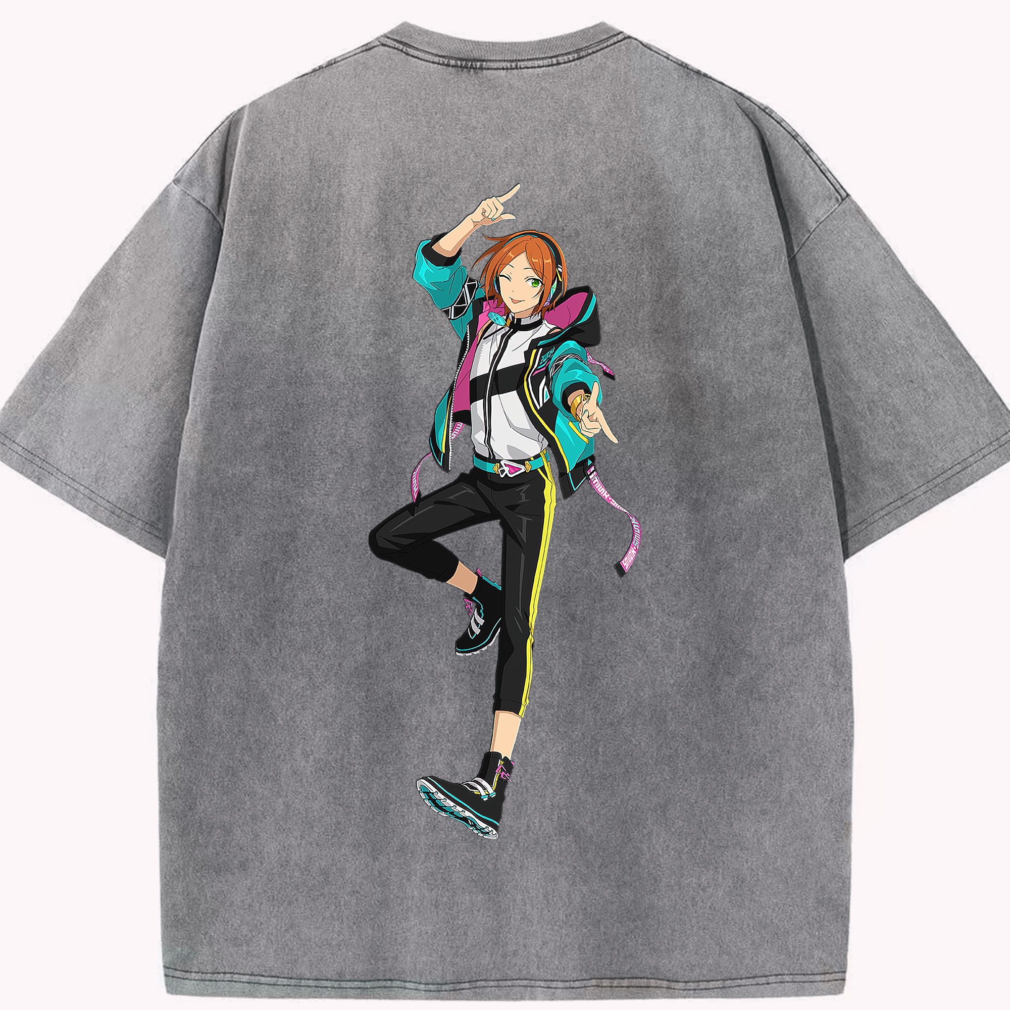 （画像用） あんさんぶるスターズ! Ensemble Stars 綿100% ヴィンテージ風 半袖Tシャツ（背面プリント）