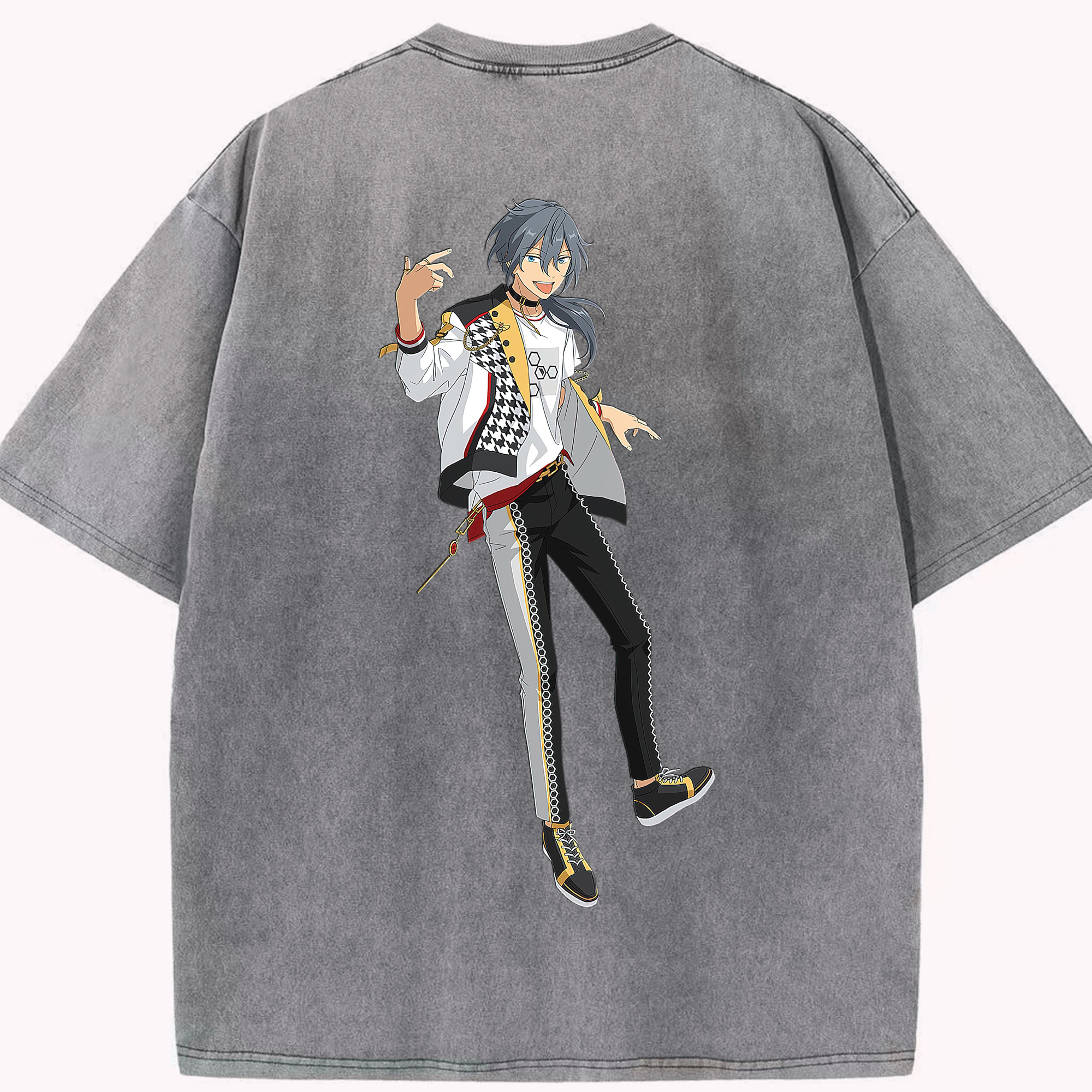 （画像用） あんさんぶるスターズ! Ensemble Stars 綿100% ヴィンテージ風 半袖Tシャツ（背面プリント）