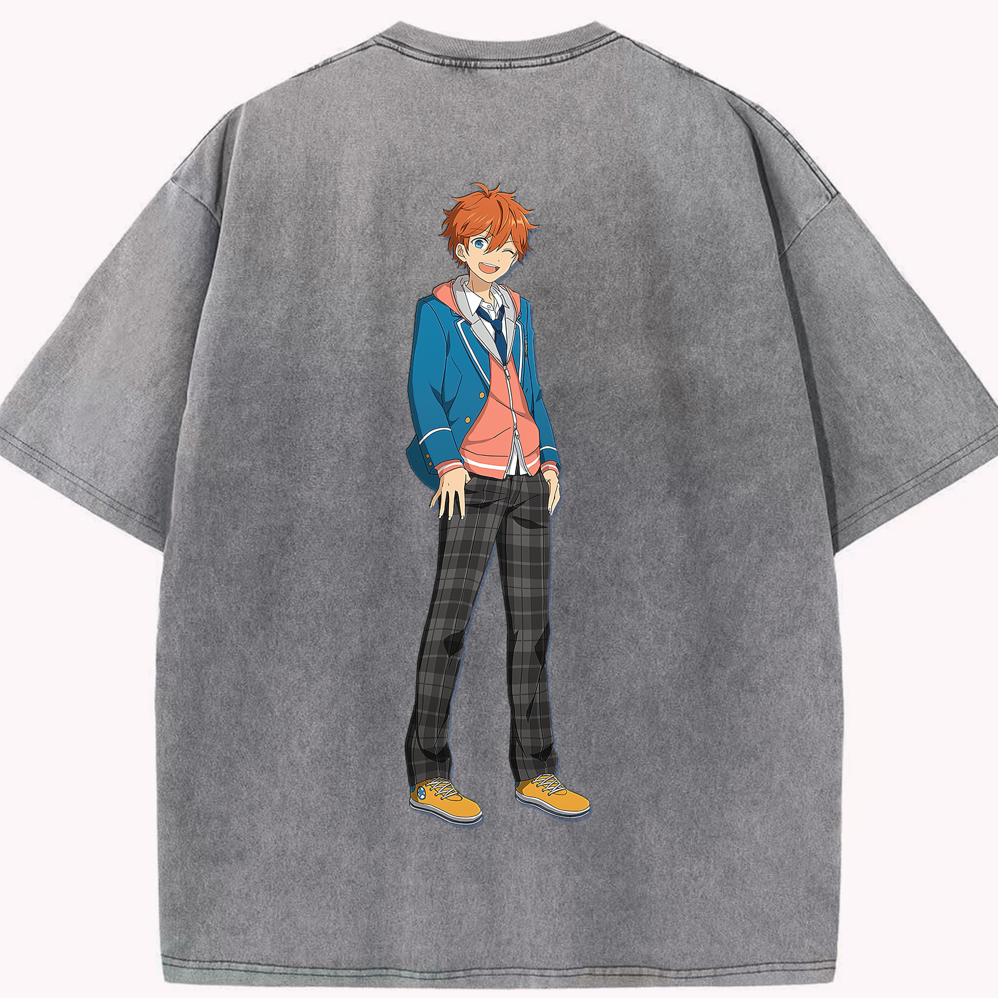 （画像用） あんさんぶるスターズ! Ensemble Stars 綿100% ヴィンテージ風 半袖Tシャツ（背面プリント）