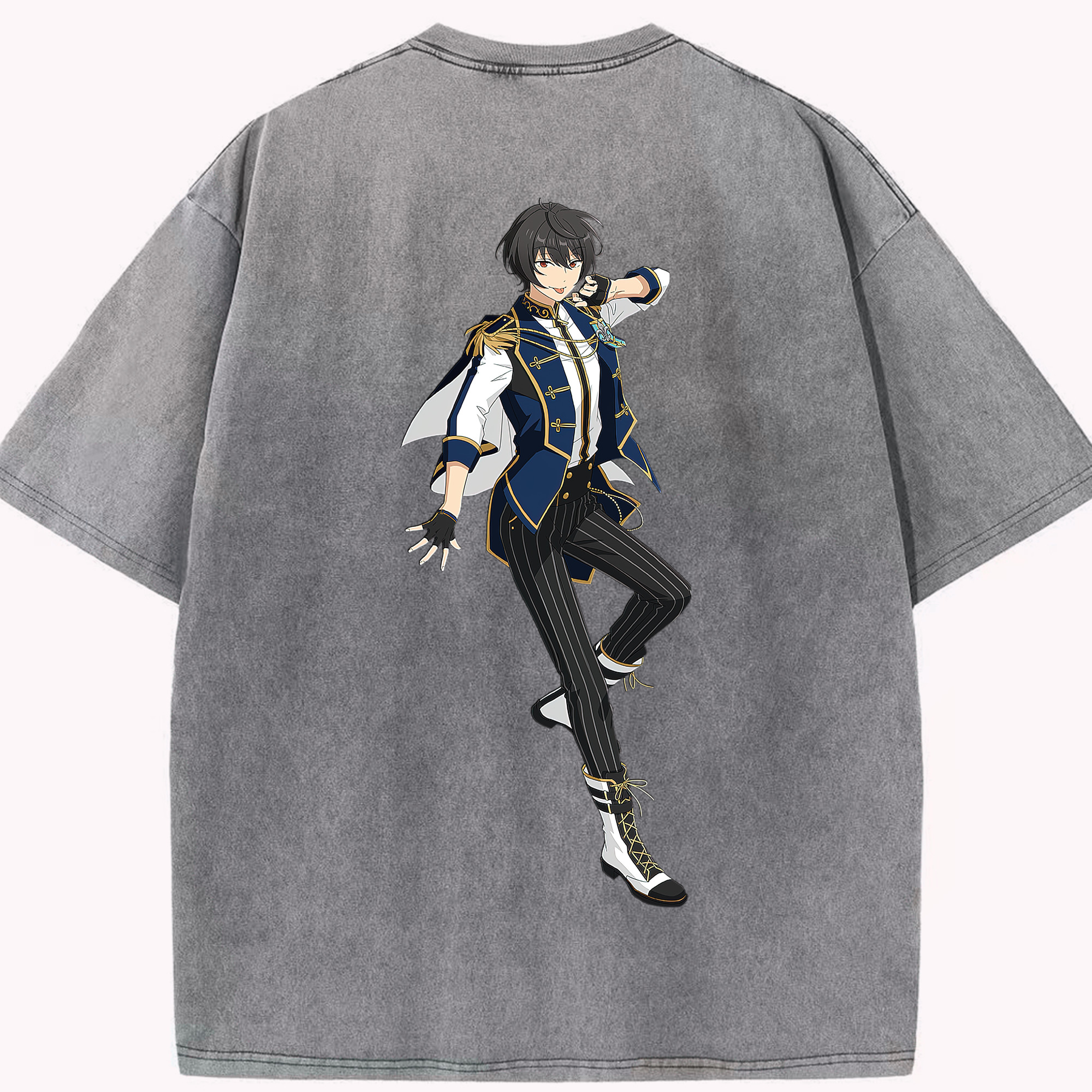 （画像用） あんさんぶるスターズ! Ensemble Stars 綿100% ヴィンテージ風 半袖Tシャツ（背面プリント）