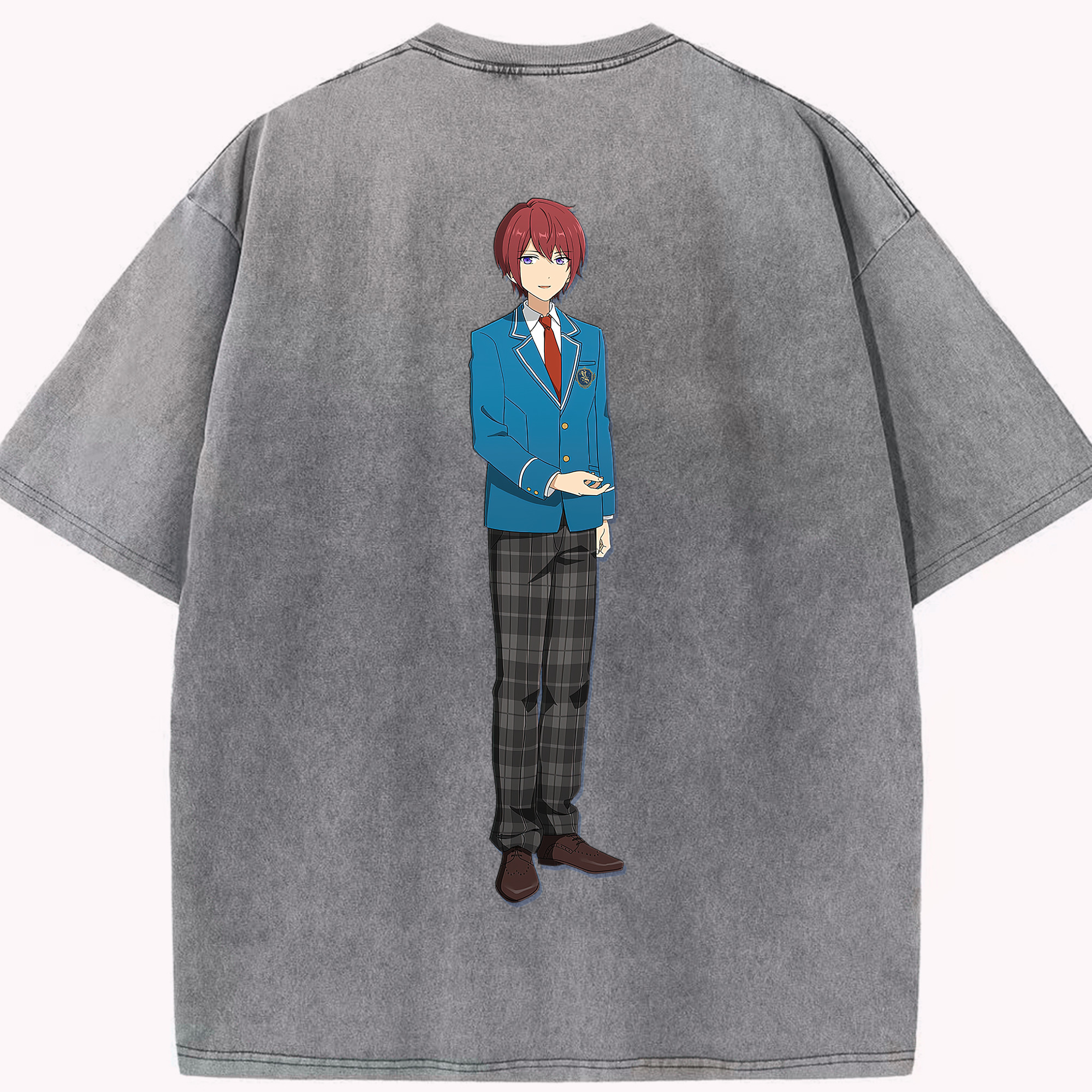 （画像用） あんさんぶるスターズ! Ensemble Stars 綿100% ヴィンテージ風 半袖Tシャツ（背面プリント）