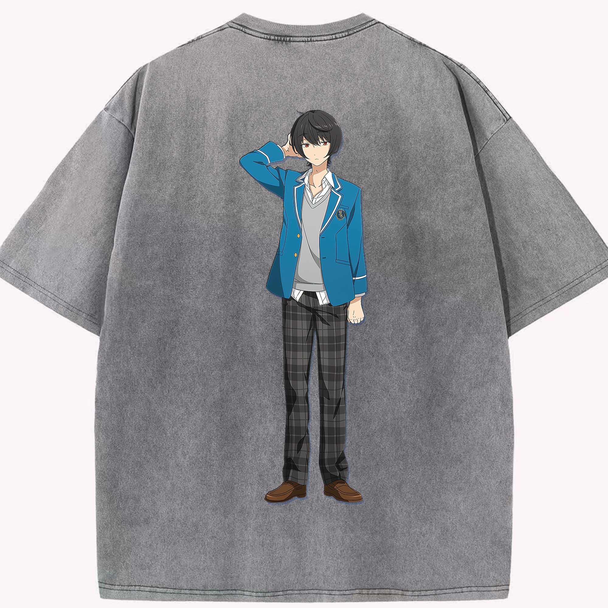（画像用） あんさんぶるスターズ! Ensemble Stars 綿100% ヴィンテージ風 半袖Tシャツ（背面プリント）