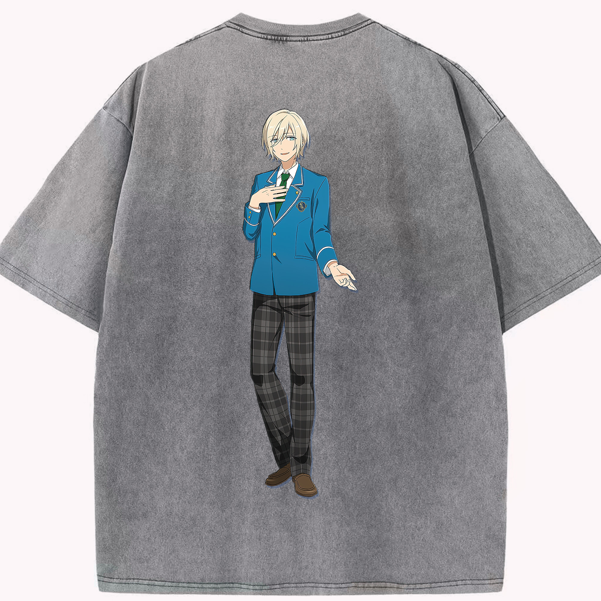 （画像用） あんさんぶるスターズ! Ensemble Stars 綿100% ヴィンテージ風 半袖Tシャツ（背面プリント）