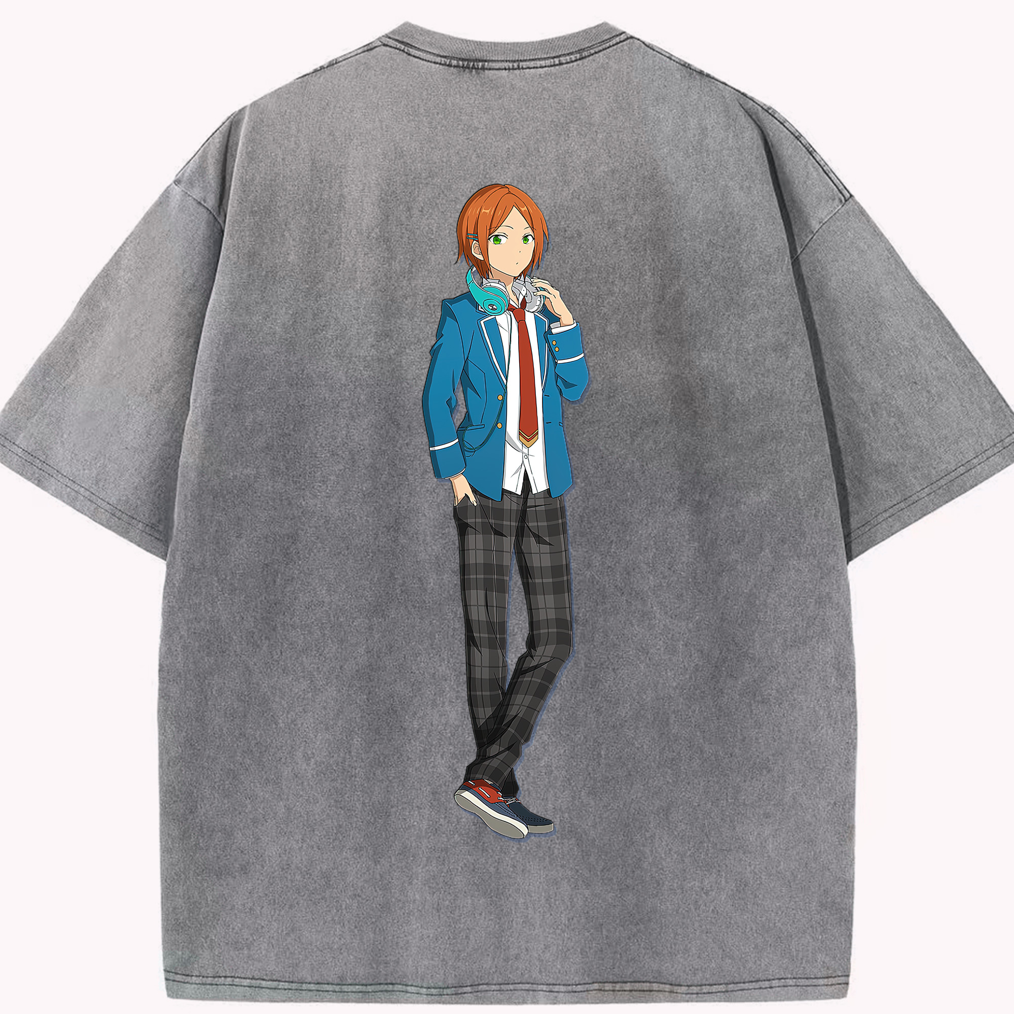 （画像用） あんさんぶるスターズ! Ensemble Stars 綿100% ヴィンテージ風 半袖Tシャツ（背面プリント）