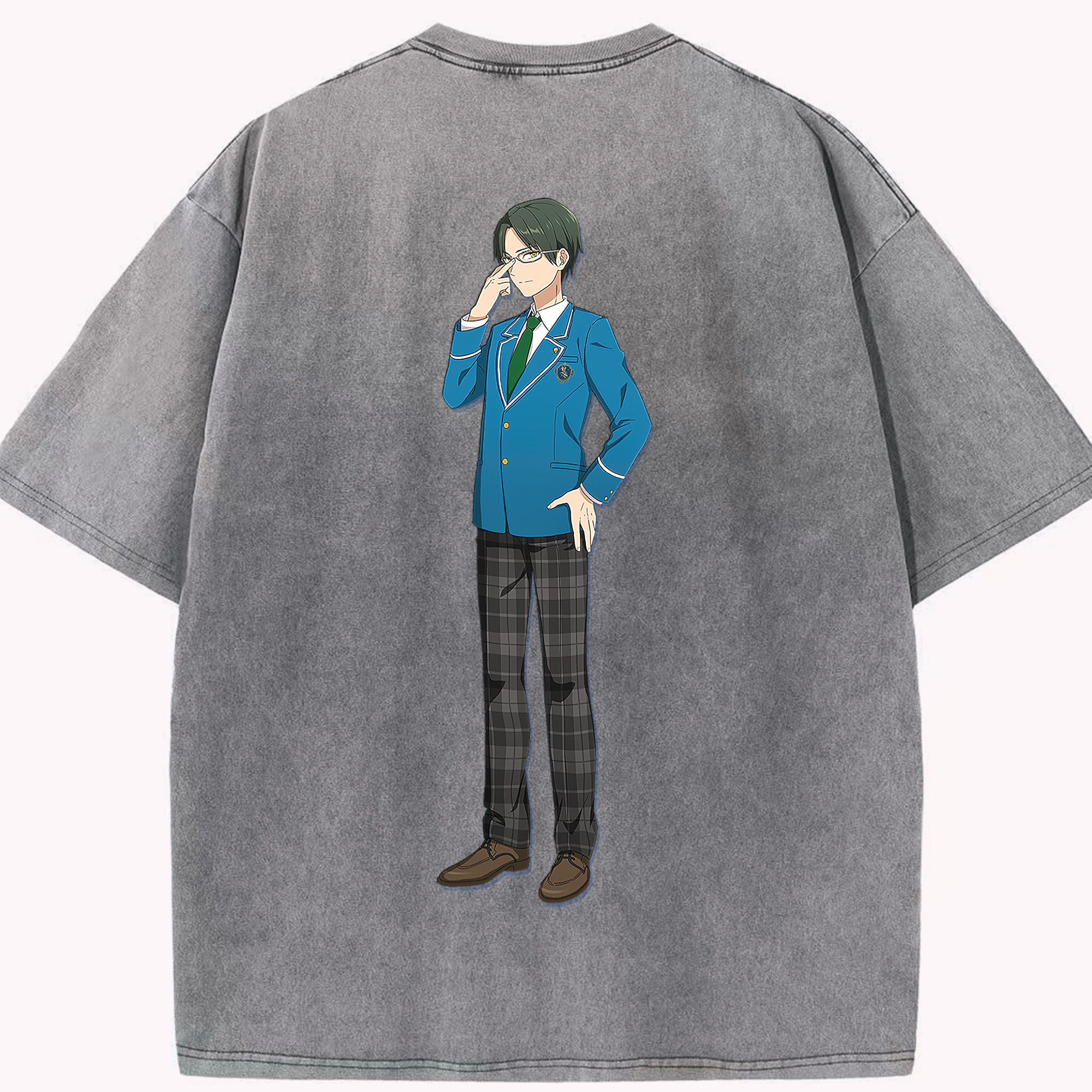 （画像用） あんさんぶるスターズ! Ensemble Stars 綿100% ヴィンテージ風 半袖Tシャツ（背面プリント）