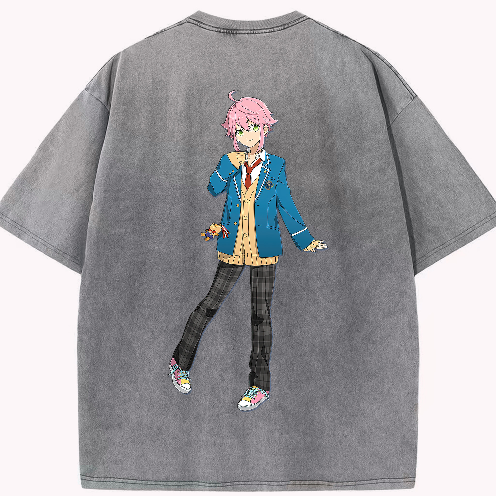 （画像用） あんさんぶるスターズ! Ensemble Stars 綿100% ヴィンテージ風 半袖Tシャツ（背面プリント）