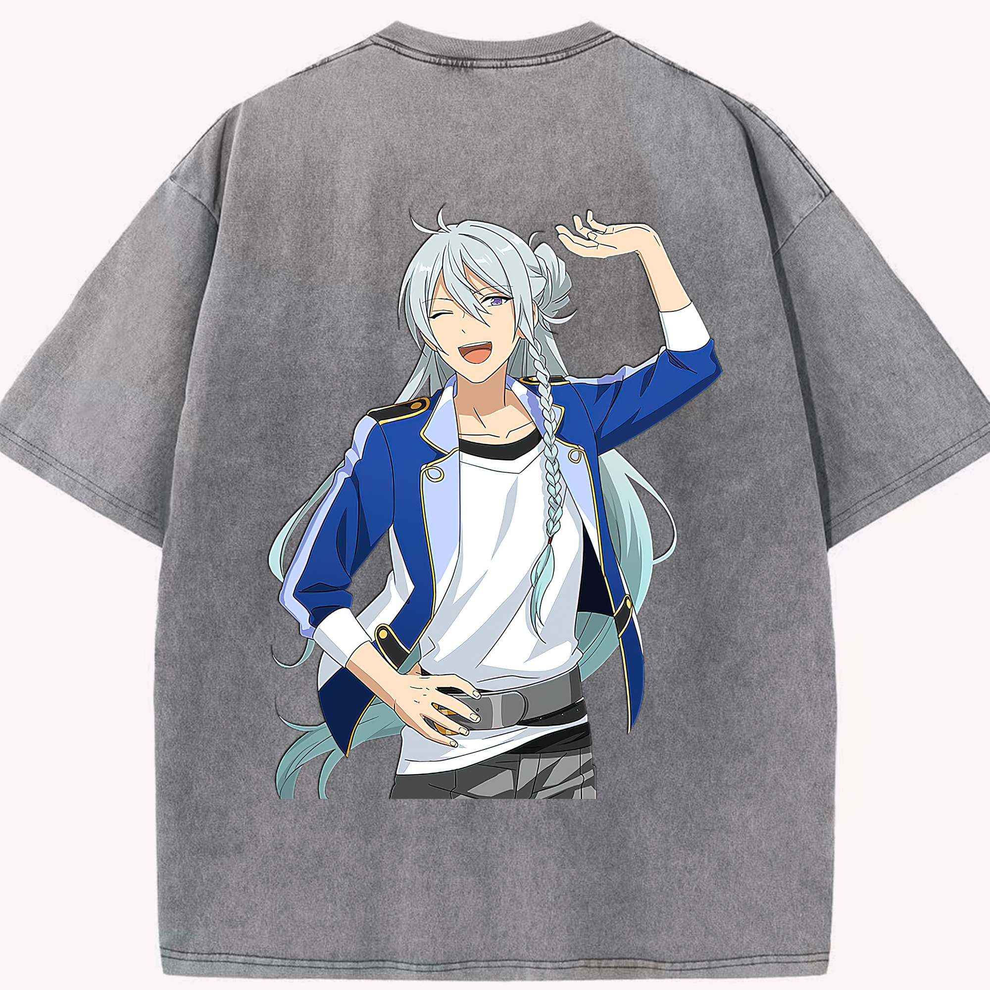 （画像用） あんさんぶるスターズ! Ensemble Stars 綿100% ヴィンテージ風 半袖Tシャツ（背面プリント）