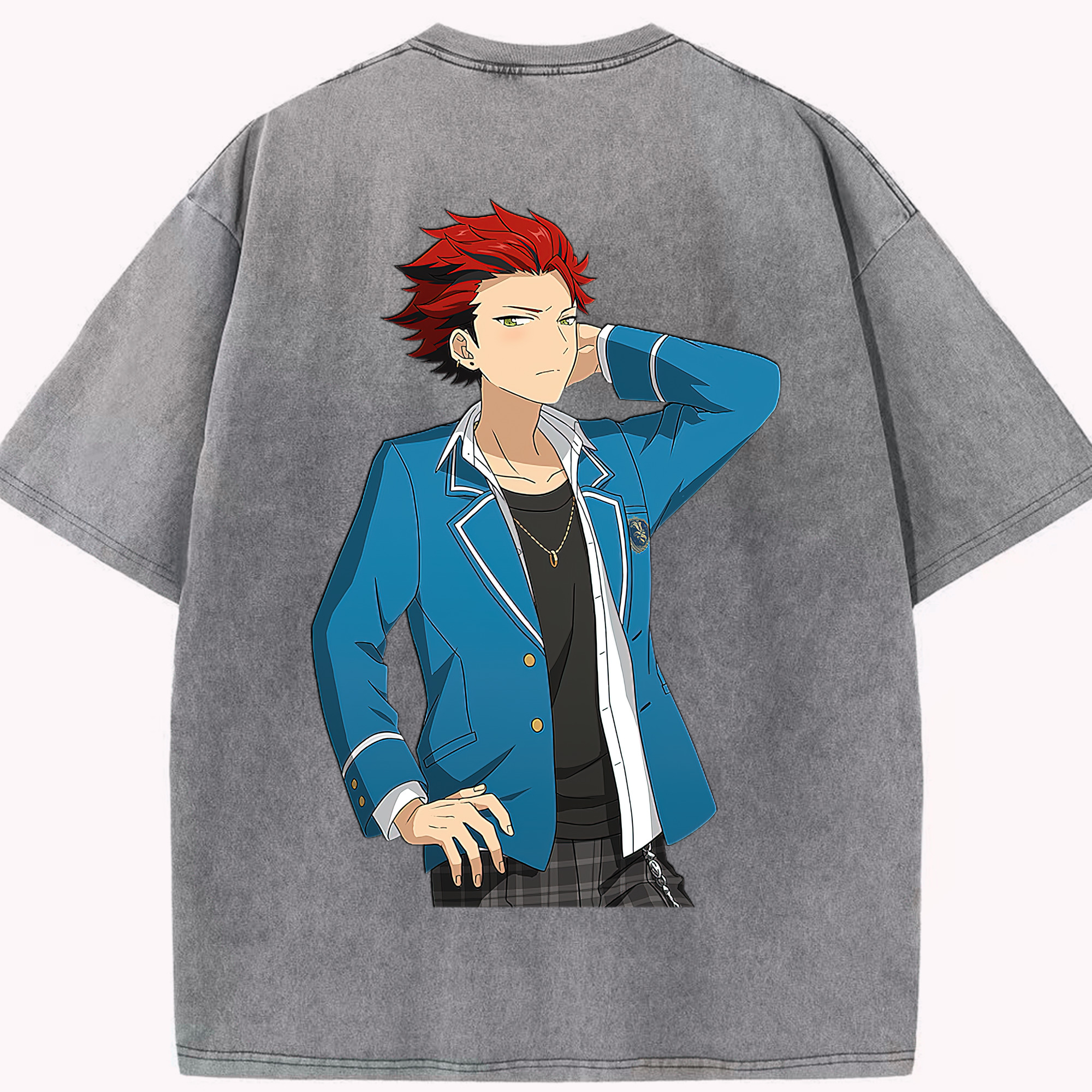 （画像用） あんさんぶるスターズ! Ensemble Stars 綿100% ヴィンテージ風 半袖Tシャツ（背面プリント）