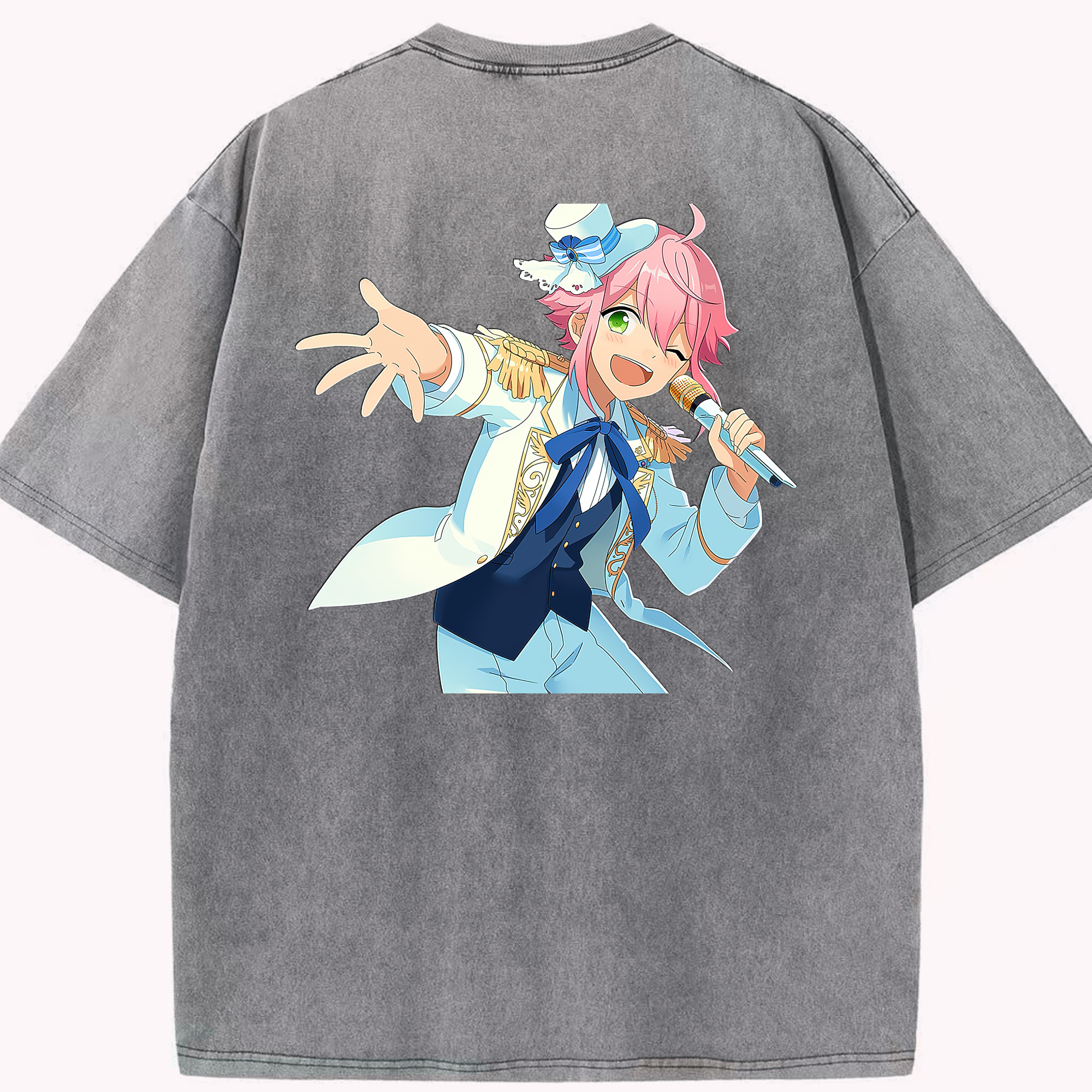 （画像用） あんさんぶるスターズ! Ensemble Stars 綿100% ヴィンテージ風 半袖Tシャツ（背面プリント）