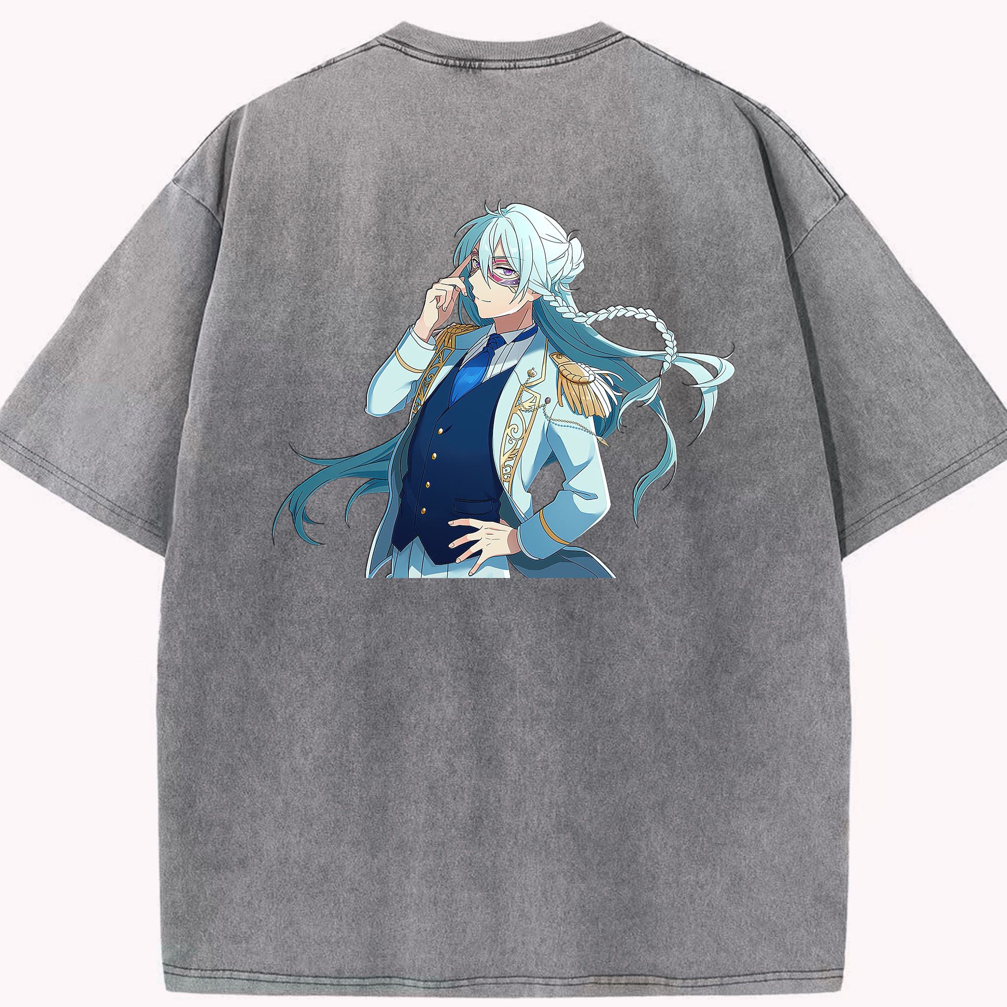 （画像用） あんさんぶるスターズ! Ensemble Stars 綿100% ヴィンテージ風 半袖Tシャツ（背面プリント）