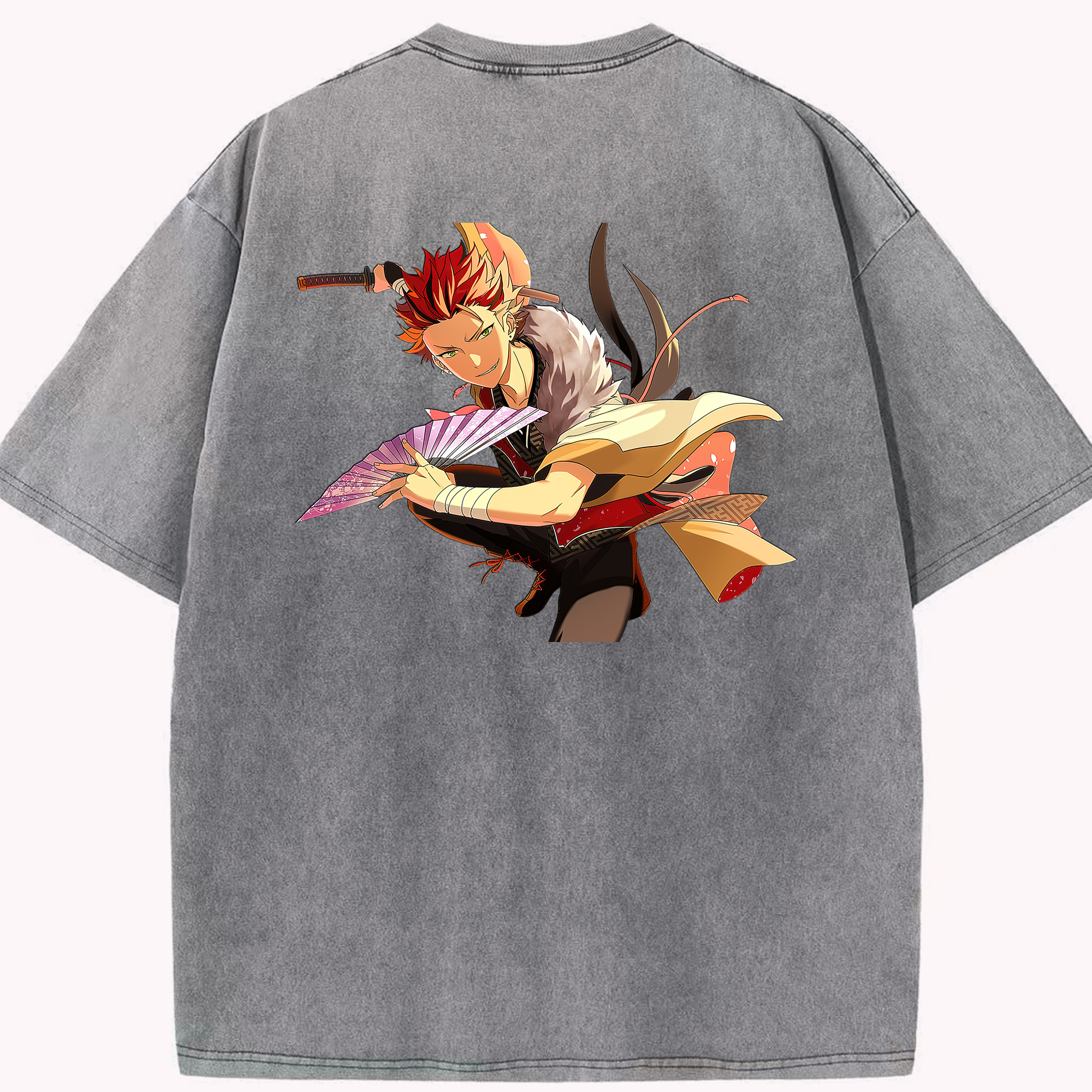 （画像用） あんさんぶるスターズ! Ensemble Stars 綿100% ヴィンテージ風 半袖Tシャツ（背面プリント）