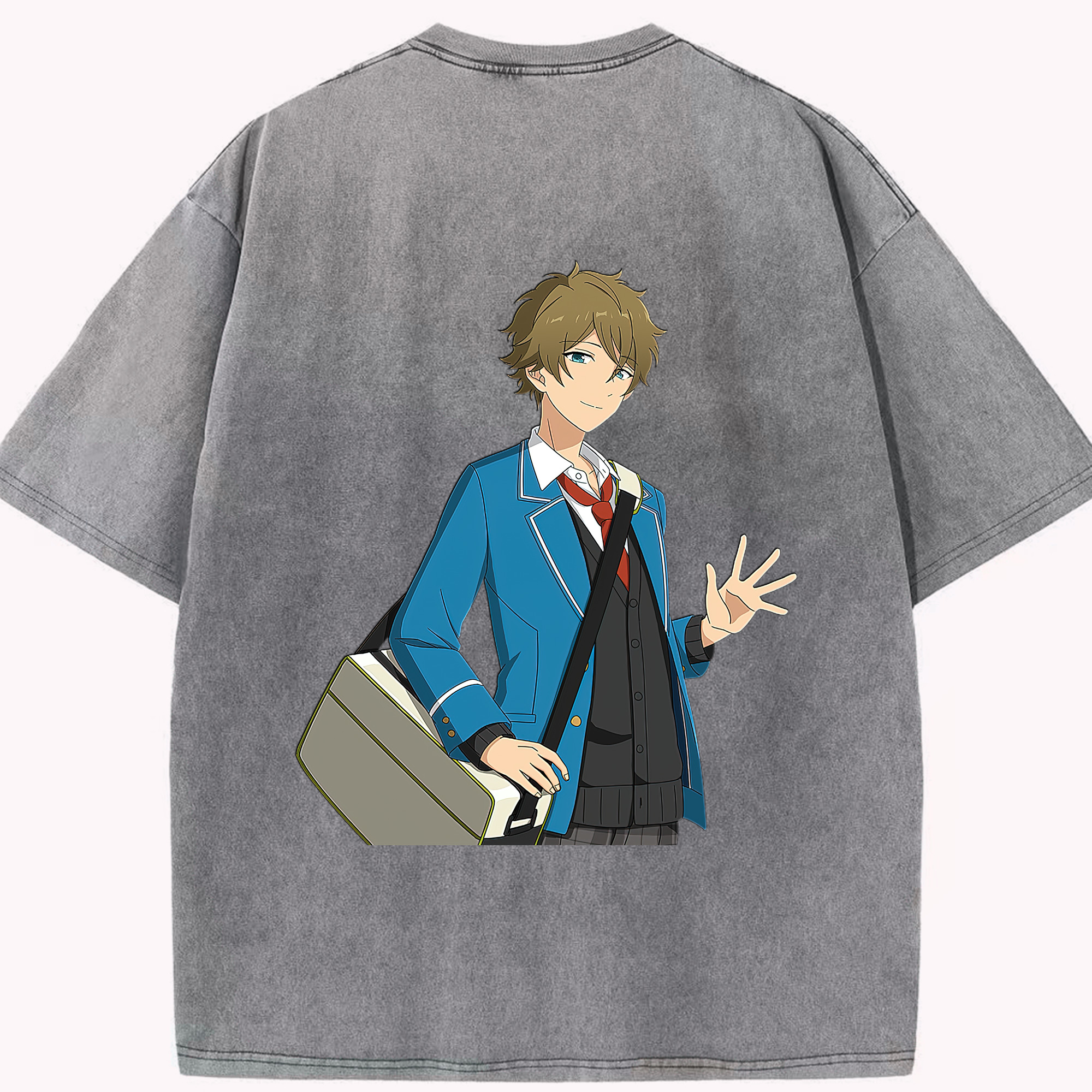 （画像用） あんさんぶるスターズ! Ensemble Stars 綿100% ヴィンテージ風 半袖Tシャツ（背面プリント）