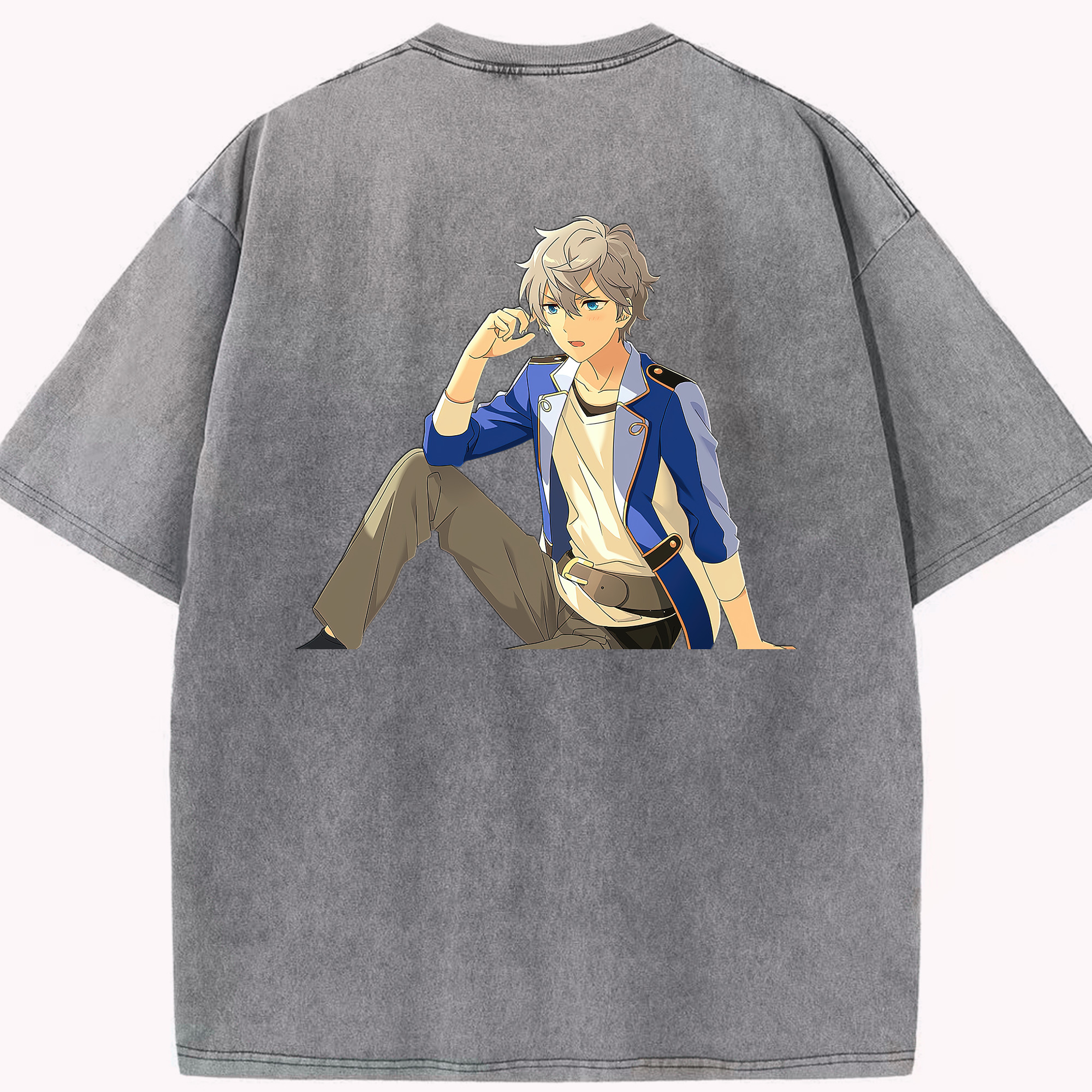 （画像用） あんさんぶるスターズ! Ensemble Stars 綿100% ヴィンテージ風 半袖Tシャツ（背面プリント）