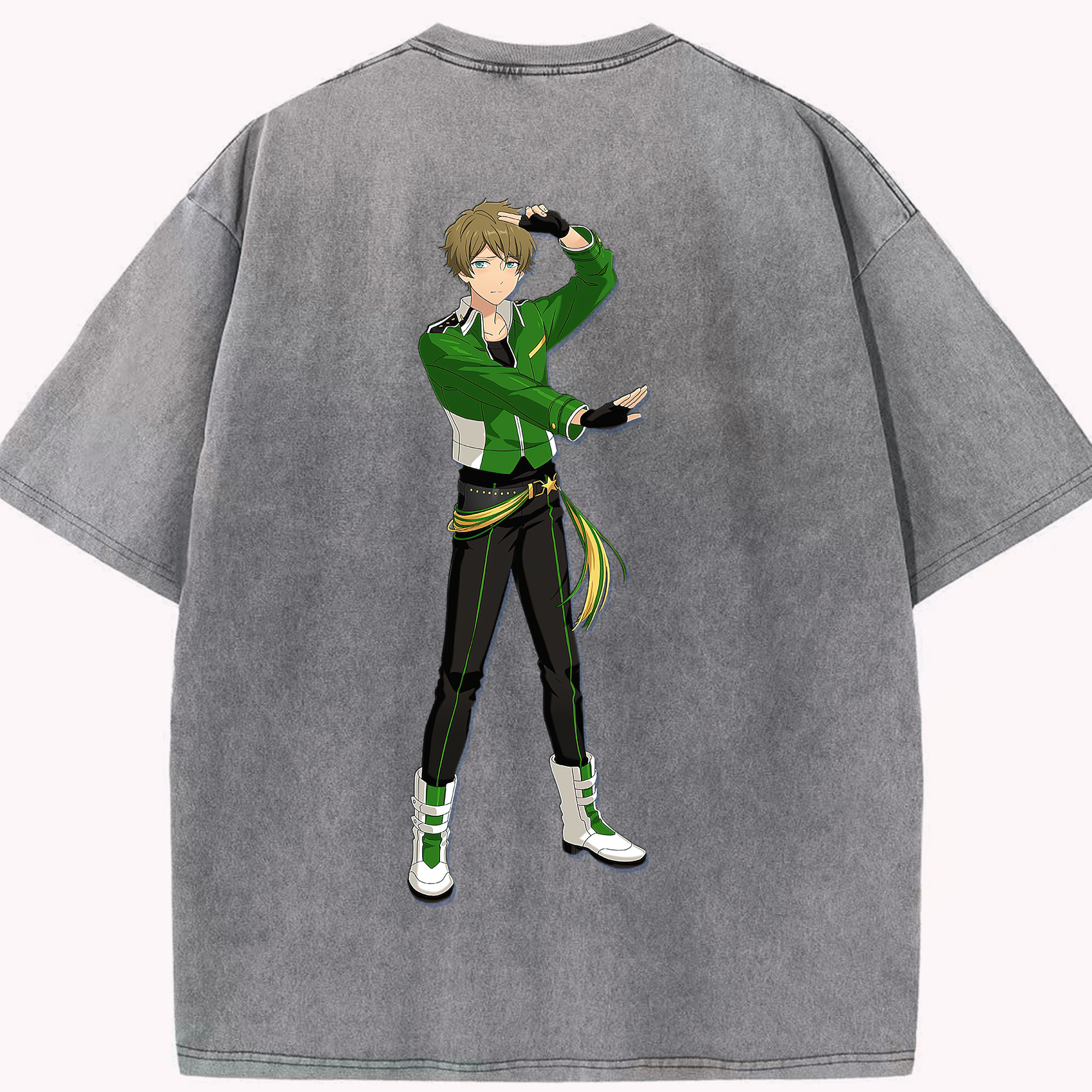 （画像用） あんさんぶるスターズ! Ensemble Stars 綿100% ヴィンテージ風 半袖Tシャツ（背面プリント）
