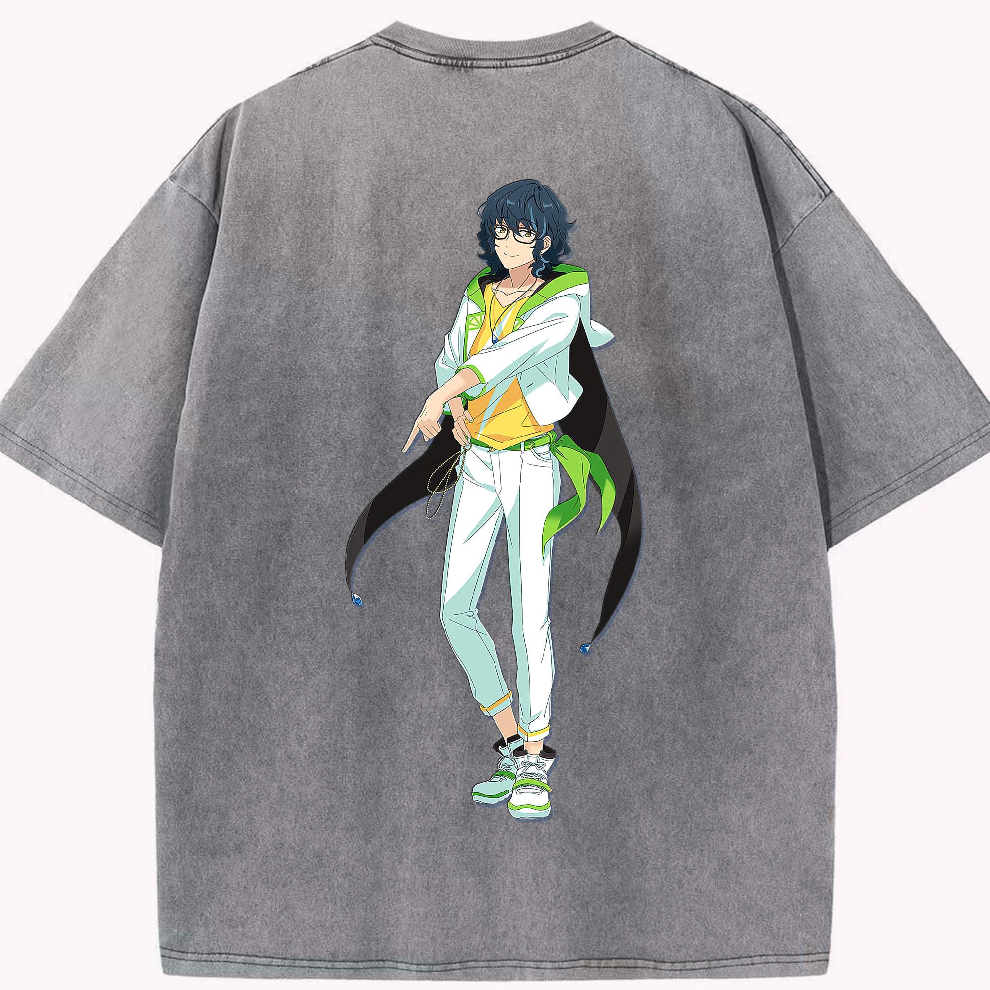 （画像用） あんさんぶるスターズ! Ensemble Stars 綿100% ヴィンテージ風 半袖Tシャツ（背面プリント）