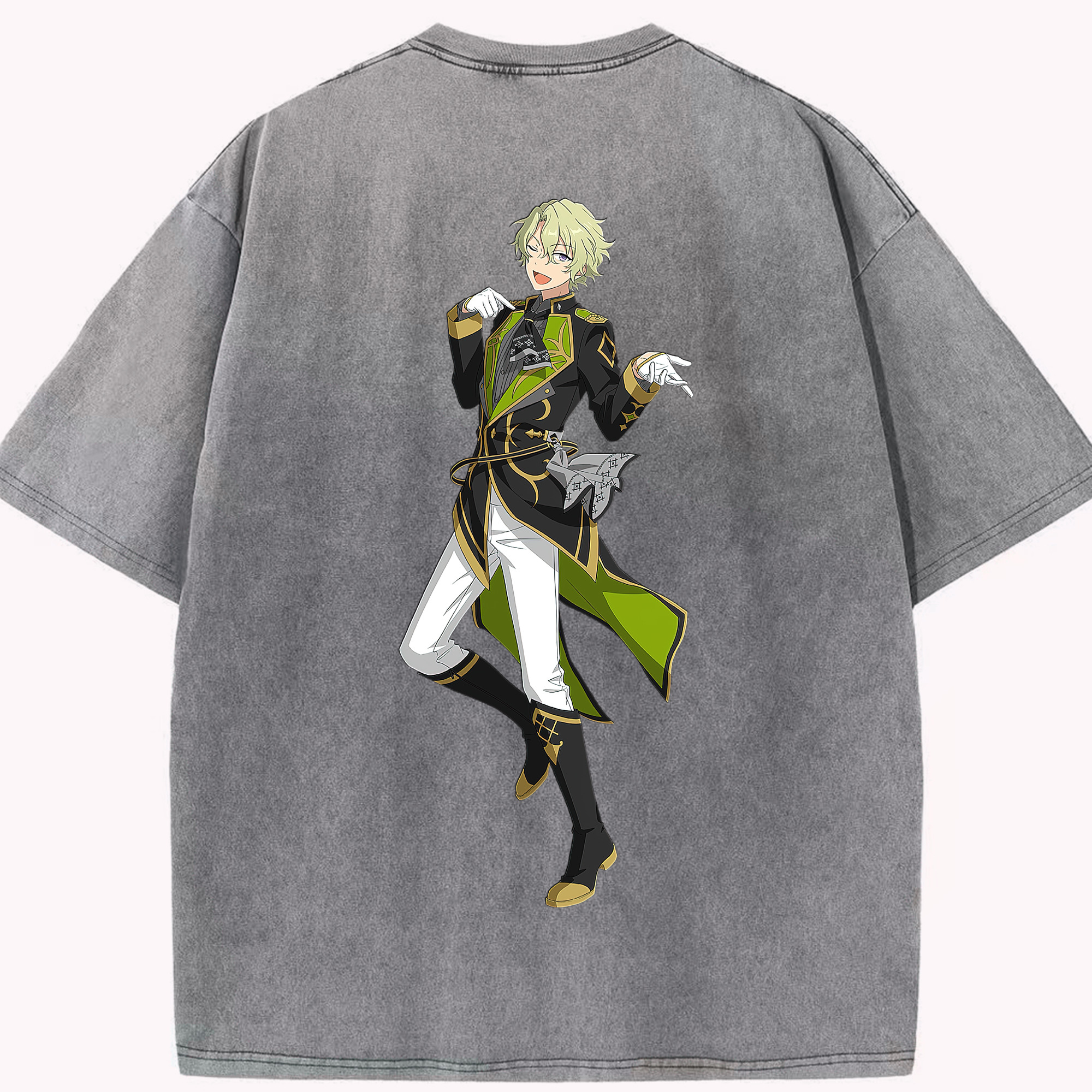 （画像用） あんさんぶるスターズ! Ensemble Stars 綿100% ヴィンテージ風 半袖Tシャツ（背面プリント）