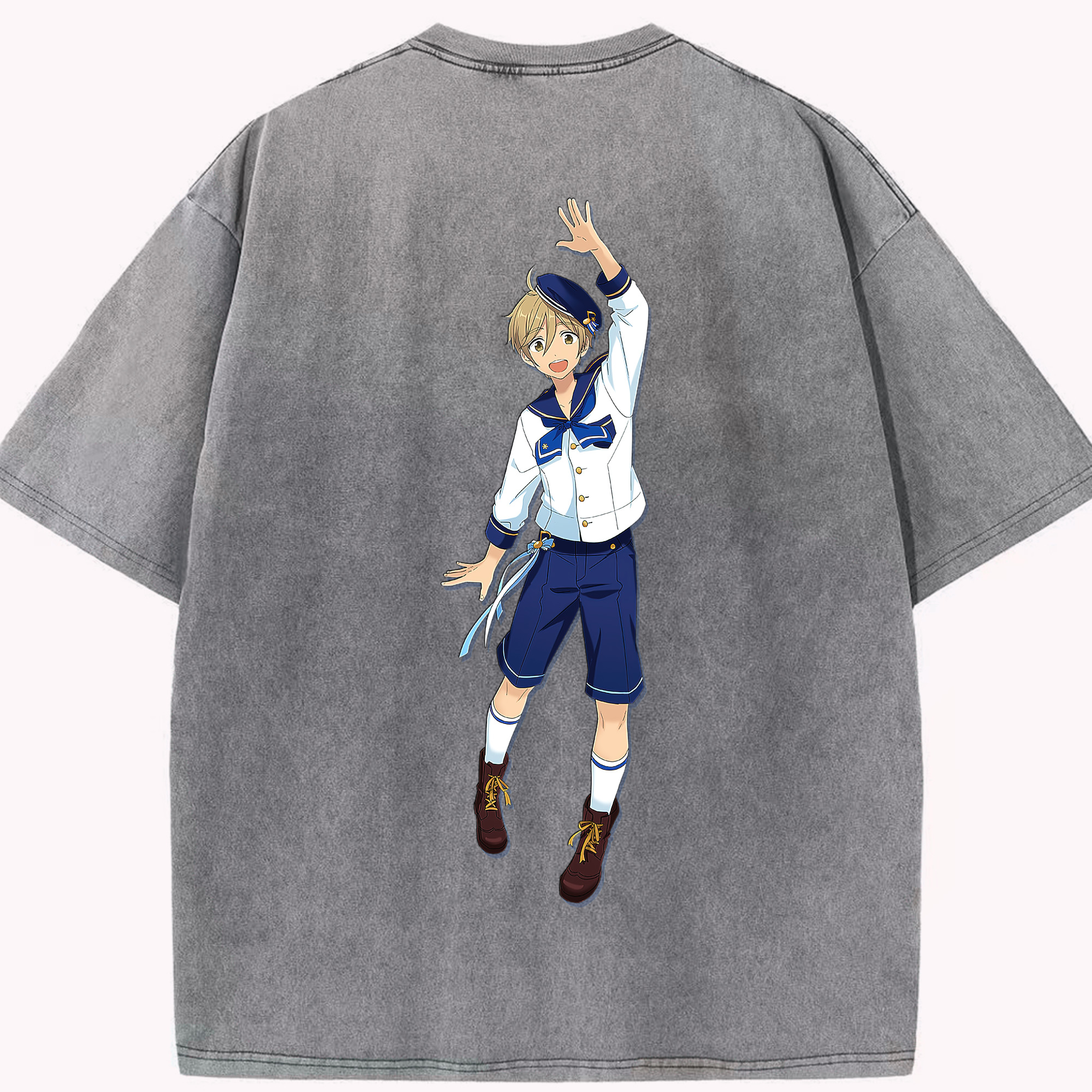 （画像用） あんさんぶるスターズ! Ensemble Stars 綿100% ヴィンテージ風 半袖Tシャツ（背面プリント）